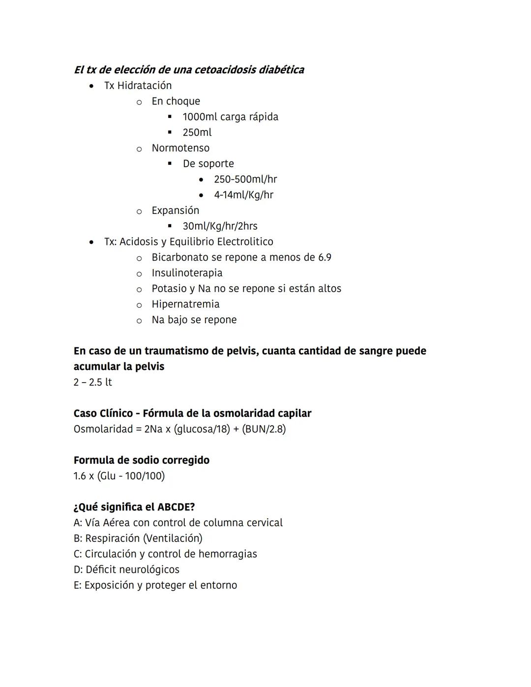 5H
* Hipovolemia
* Hipotermia
* Hidrogeniones(acidosis)
* Hipoxia
* Hipo/hiperkalemia
5T
* Taponamiento cardiaco
* Trombosis coronaria (i