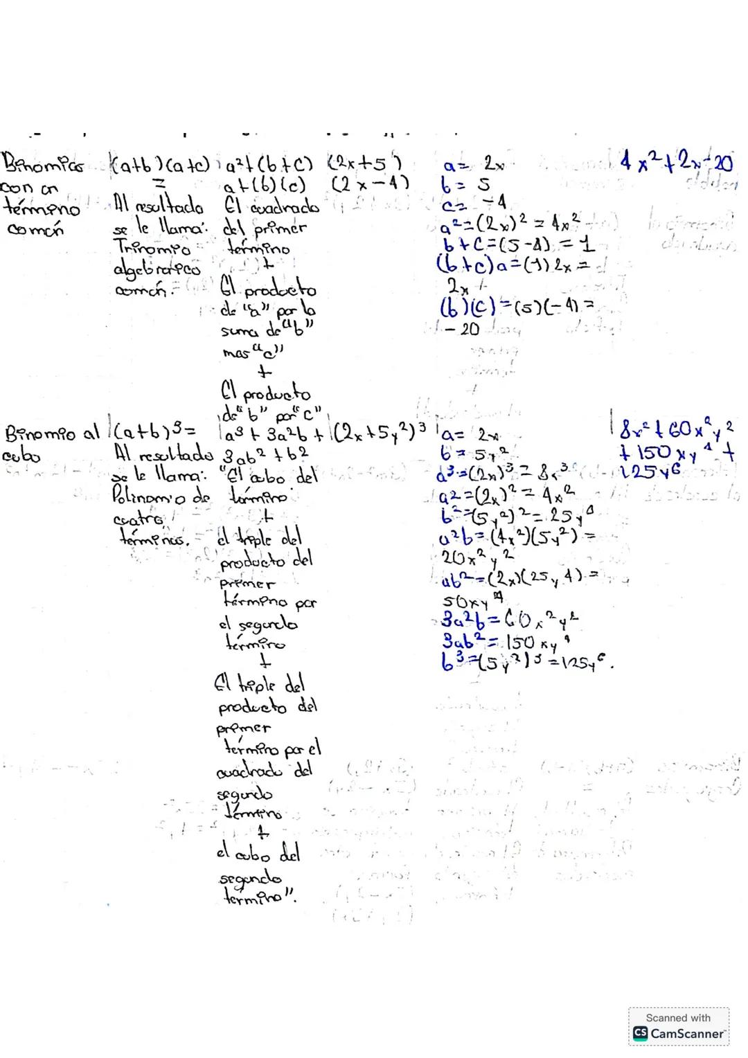 Roducto Expresion formula
Egamplo Identifpacción Resultadas
notable general
de términos
2+2ab+b² (3x + 2y)² = 3x
9x2+12xx 147
Binomio al (a+