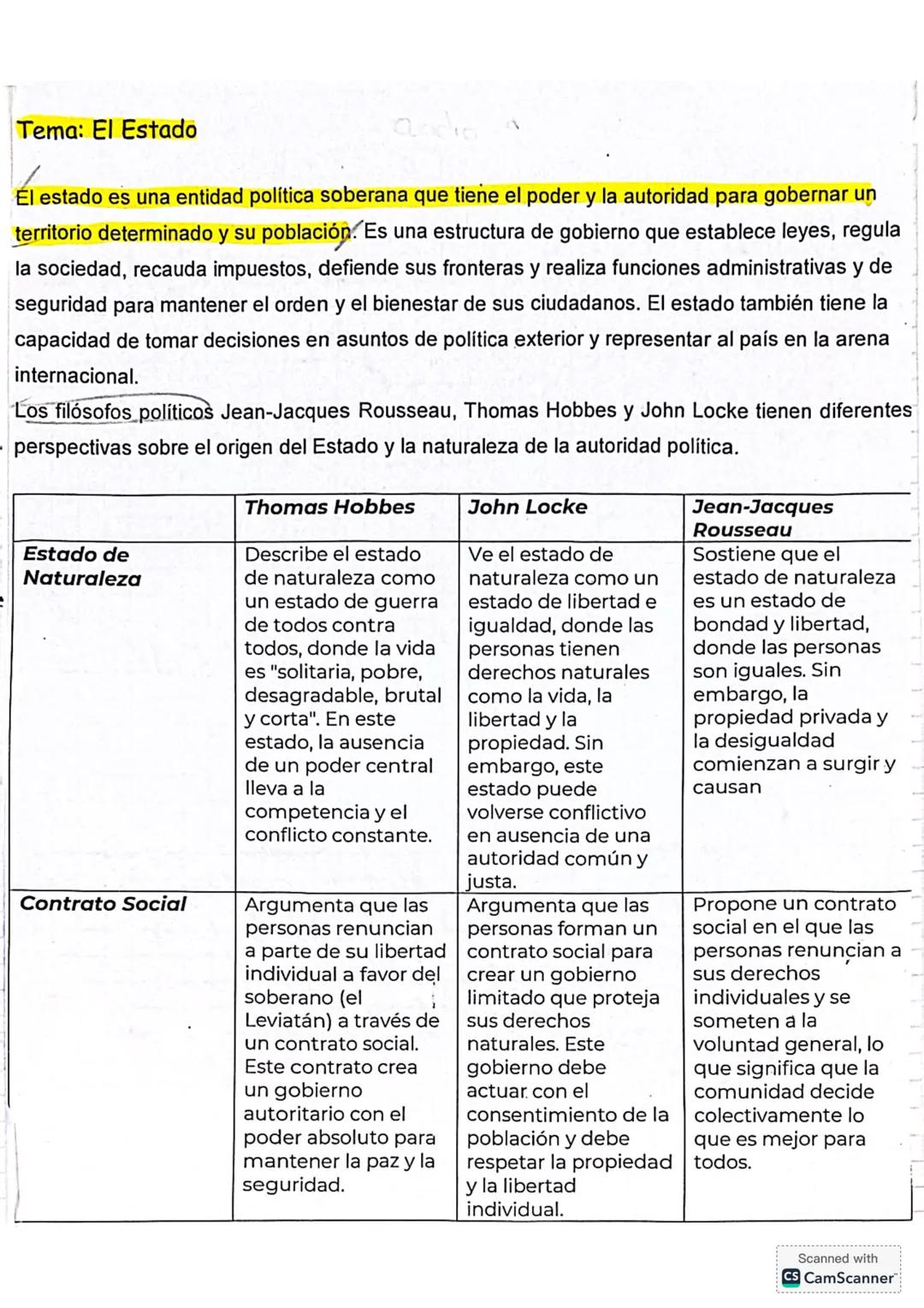 Tema: El Estado
Él estado es una entidad política soberana que tiene el poder y la autoridad para gobernar un
territorio determinado y su p