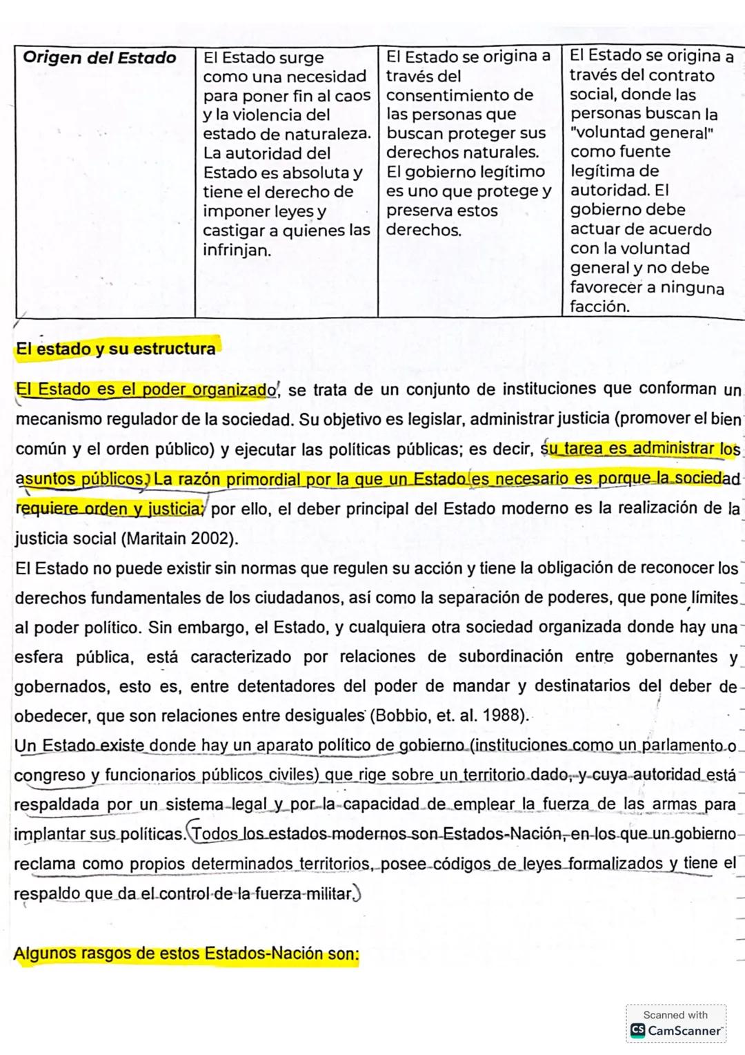 Tema: El Estado
Él estado es una entidad política soberana que tiene el poder y la autoridad para gobernar un
territorio determinado y su p