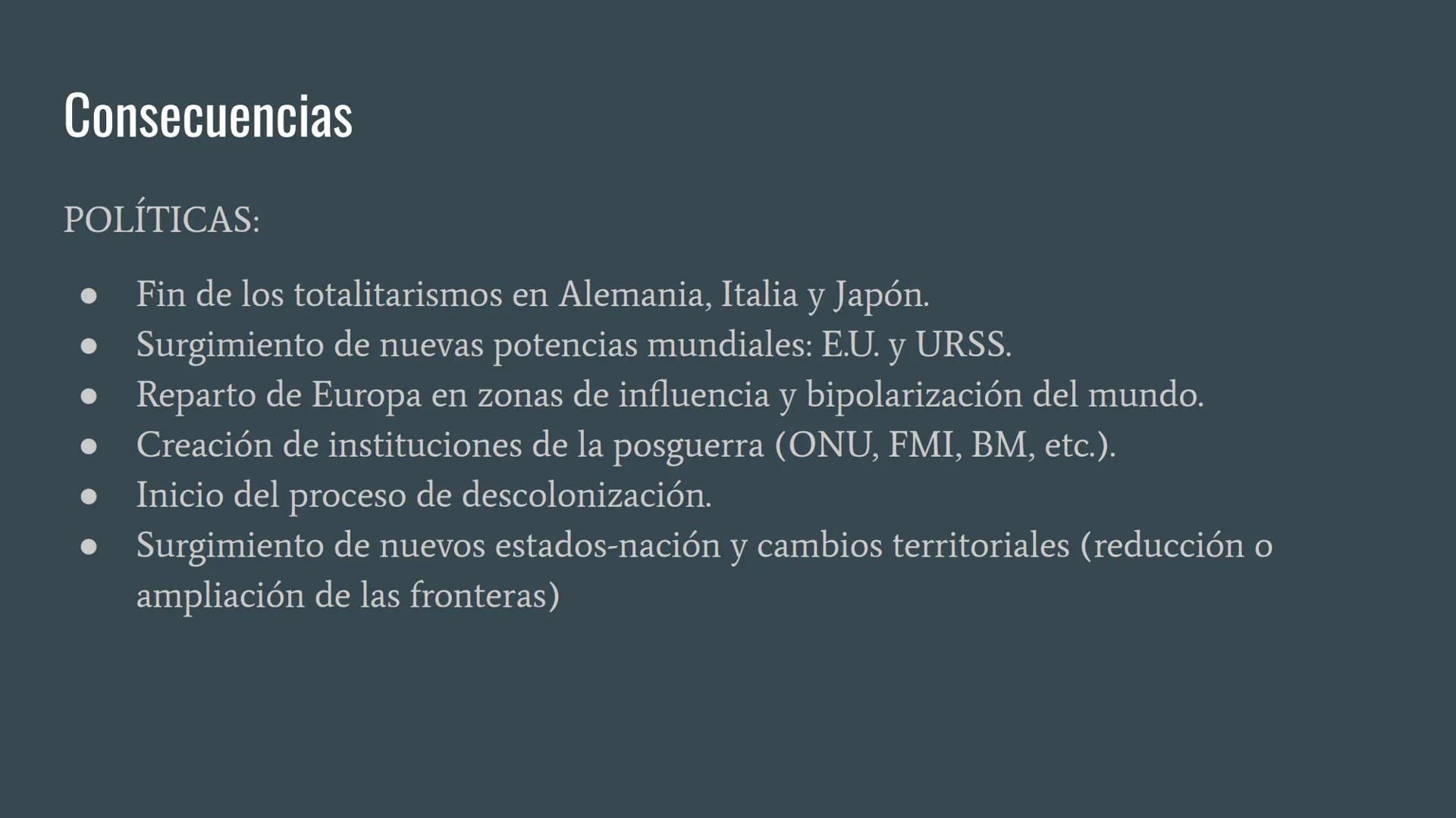 SEGUNDA GUERRA MUNDIAL
... ¿Qué fue la II Guerra Mundial?
Una "guerra total" entre 1939 y 1945 entre los
Estados totalitarios (Italia, Alema