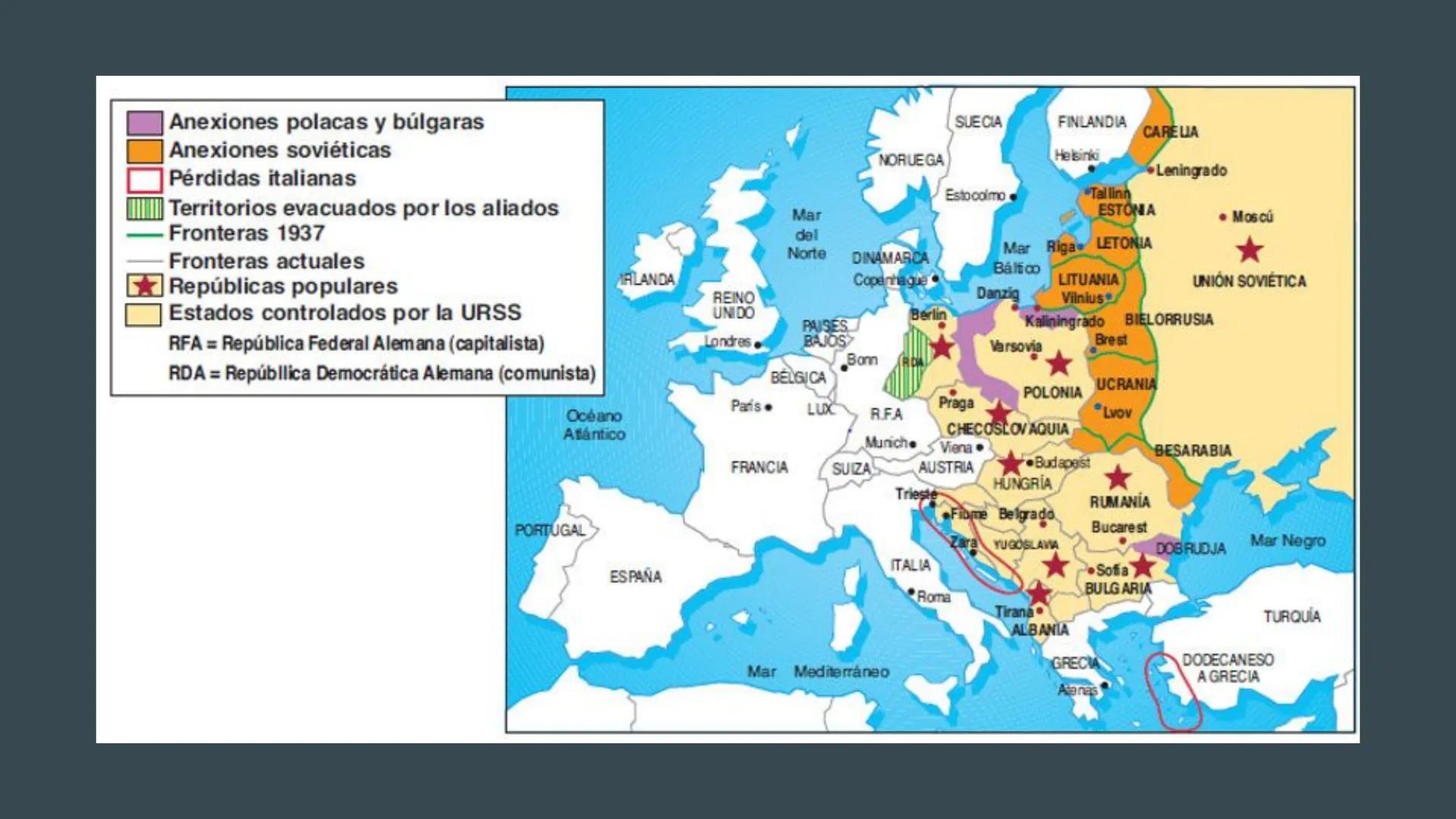 SEGUNDA GUERRA MUNDIAL
... ¿Qué fue la II Guerra Mundial?
Una "guerra total" entre 1939 y 1945 entre los
Estados totalitarios (Italia, Alema