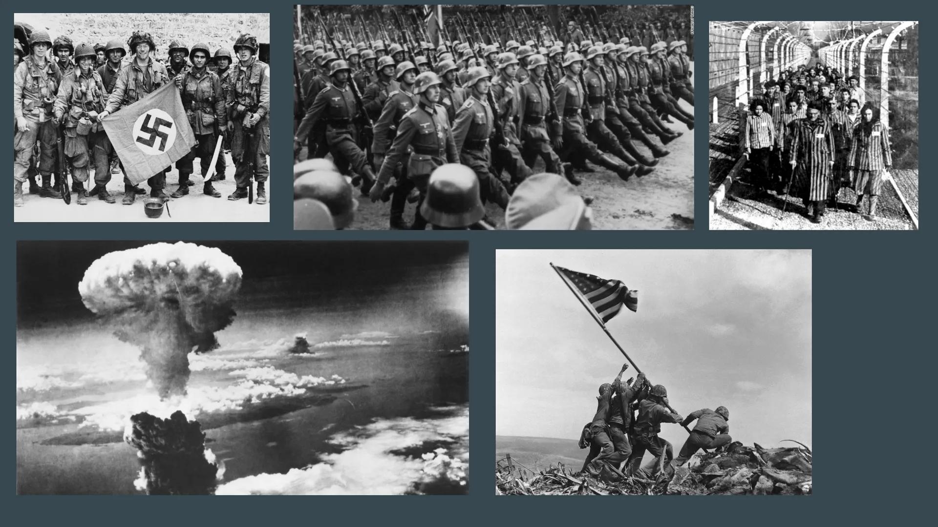 SEGUNDA GUERRA MUNDIAL
... ¿Qué fue la II Guerra Mundial?
Una "guerra total" entre 1939 y 1945 entre los
Estados totalitarios (Italia, Alema