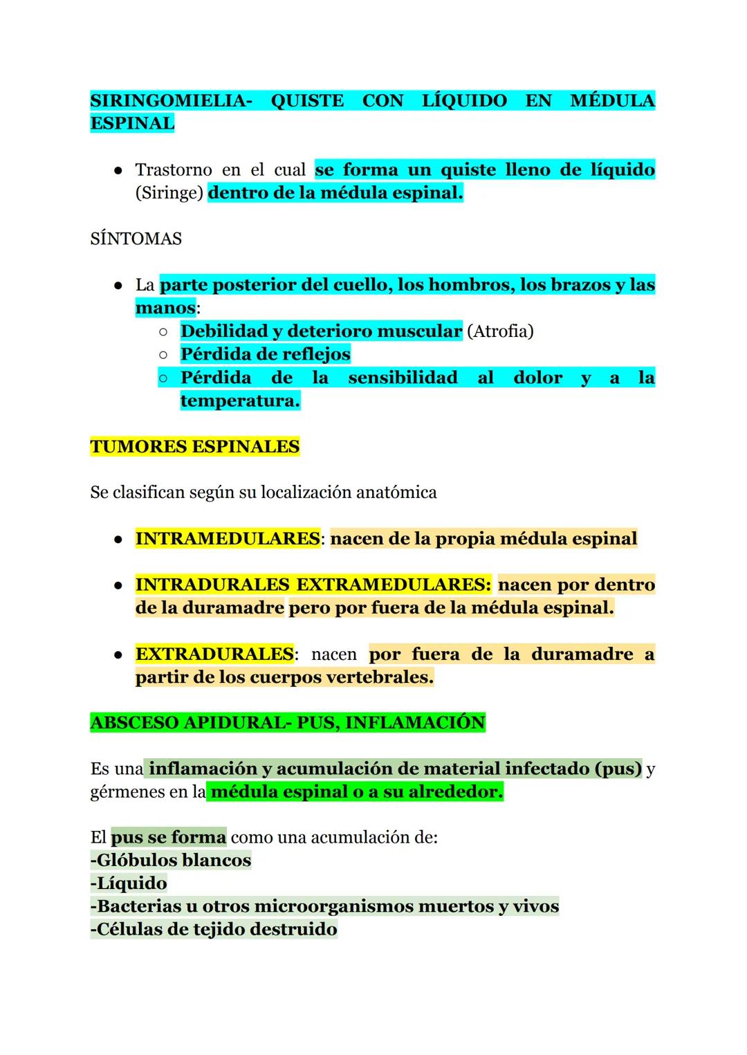 Tema 2: COLUMNA VERTEBRAL
2.1 -Radiografía de columna vertebral
Dolor en la espalda:
Congénitas/desarrollo:
• Meningocele
• Mielomeningocele