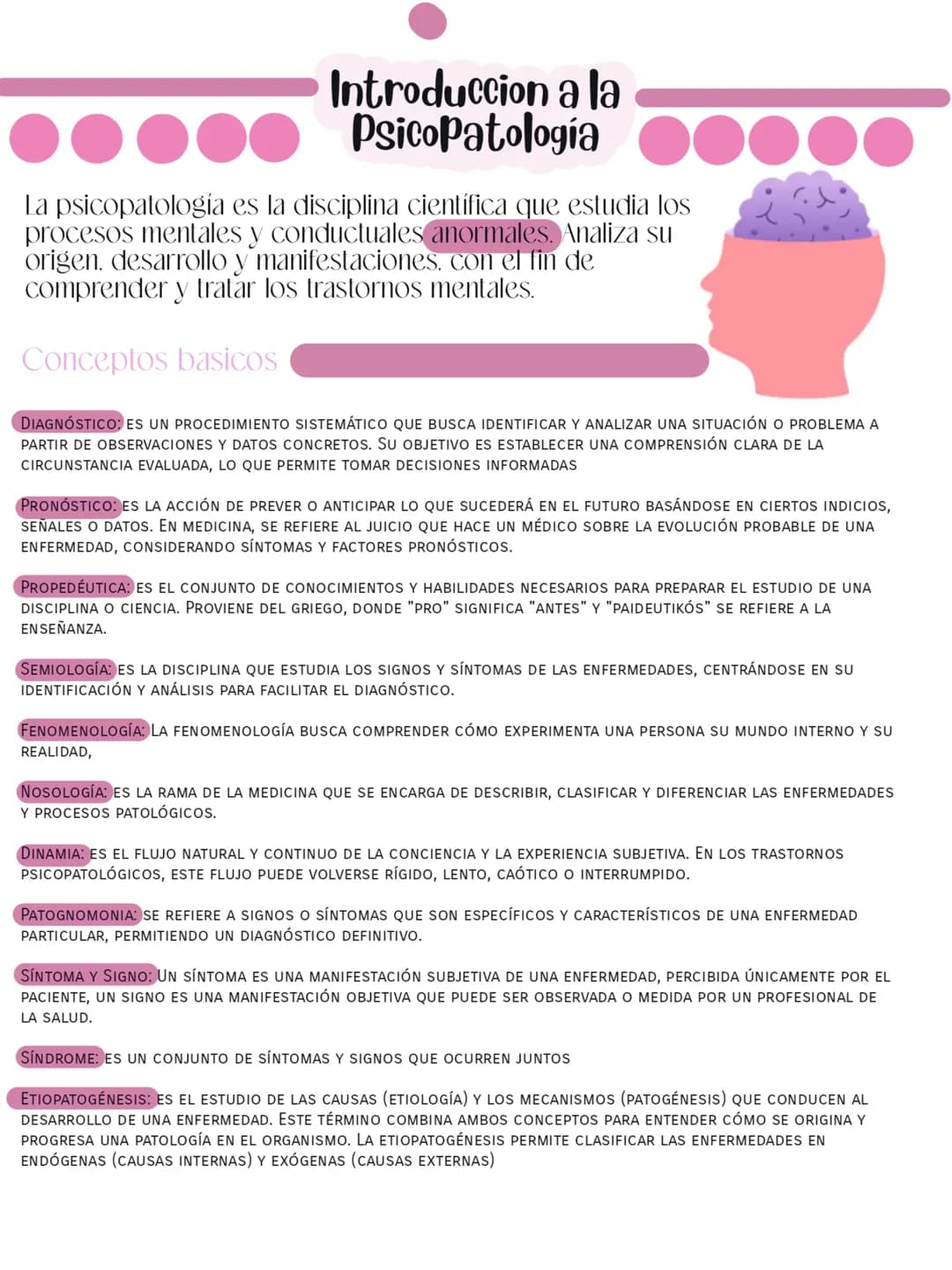 Introduccion ala
Psicopatología
La psicopatología es la disciplina científica que estudia los
procesos mentales y conductuales anormales. An