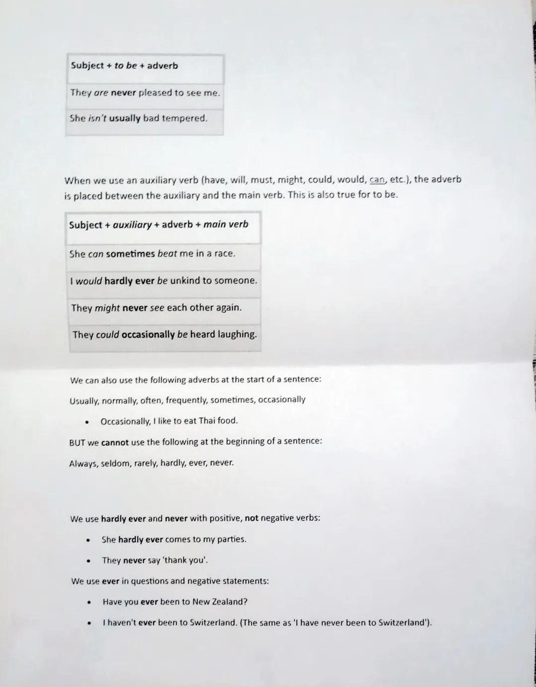 We use some adverbs to describe how frequently we do an activity.
These are called adverbs of frequency and include:
Frequency Adverb of Fre