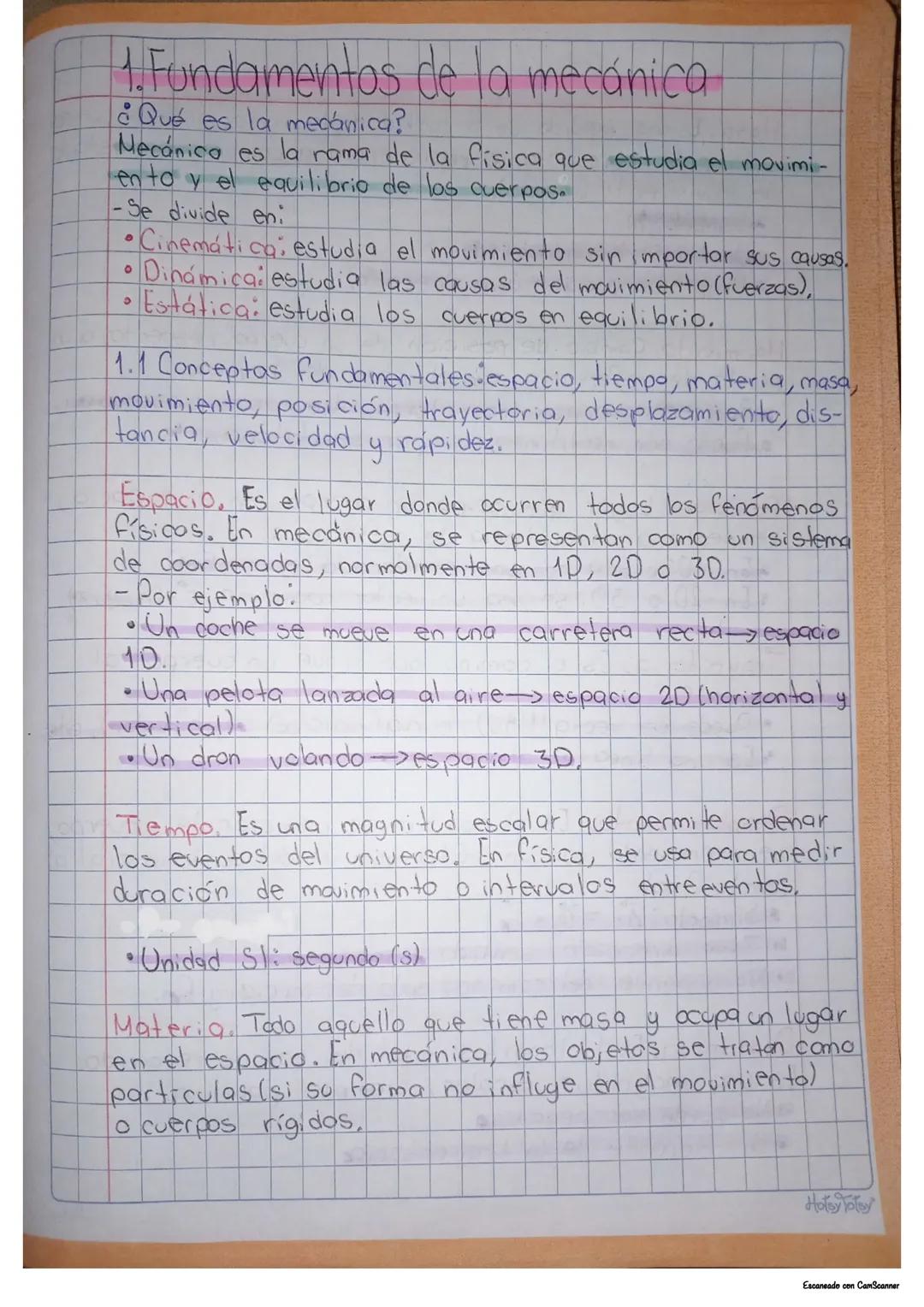 1. Fundamentos de la mecánica
¿Qué es la mecánica?
Mecánica es la rama de la física que estudia el movimi -
ento y el equilibrio de los cuer