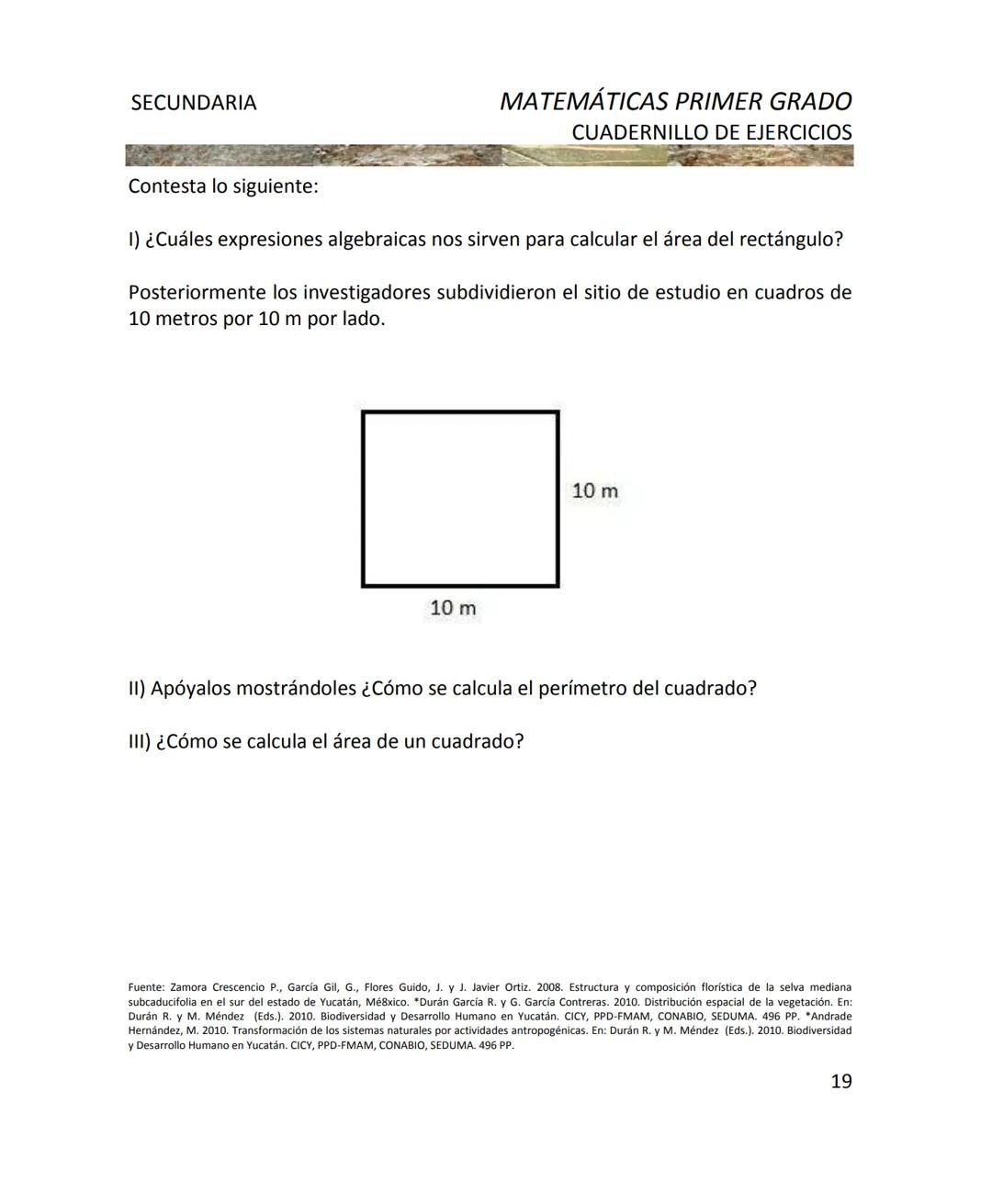 CUADERNILLO DE EJERCICIOS
DE MATEMÁTICAS
PARA SECUNDARIA
MILLSAPS
PN
Kaxil KiulcA.C. COLLEGE UD
Reserva Biocultural
Mexico
SGP
El Programa d