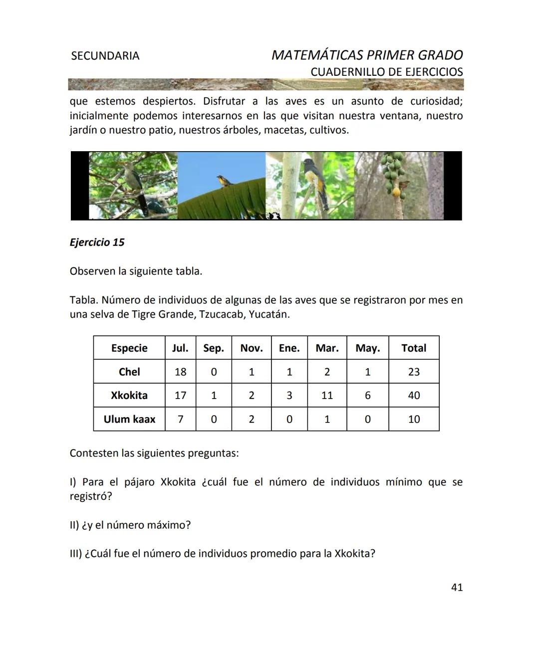 CUADERNILLO DE EJERCICIOS
DE MATEMÁTICAS
PARA SECUNDARIA
MILLSAPS
PN
Kaxil KiulcA.C. COLLEGE UD
Reserva Biocultural
Mexico
SGP
El Programa d