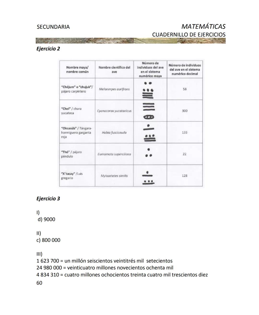 CUADERNILLO DE EJERCICIOS
DE MATEMÁTICAS
PARA SECUNDARIA
MILLSAPS
PN
Kaxil KiulcA.C. COLLEGE UD
Reserva Biocultural
Mexico
SGP
El Programa d