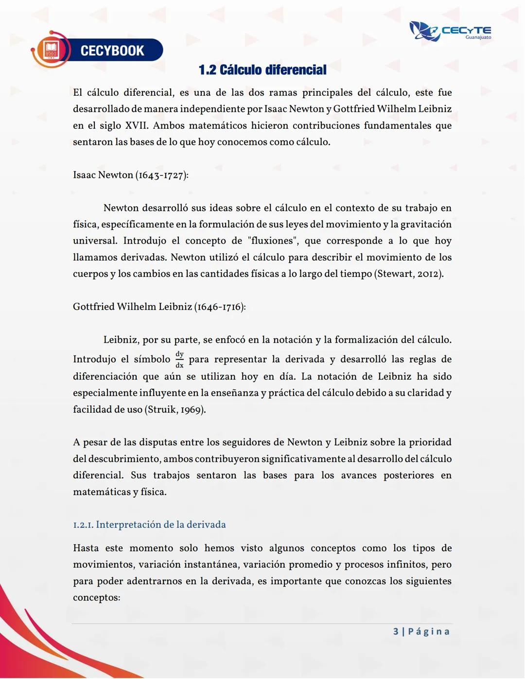 ## Semana 03
## Unidad 1: Fundamentos del cálculo diferencial. CECYBOOK
CECYTE
Guanajuato
1.2.
Contenido específico
Cálculo diferencial
1.2