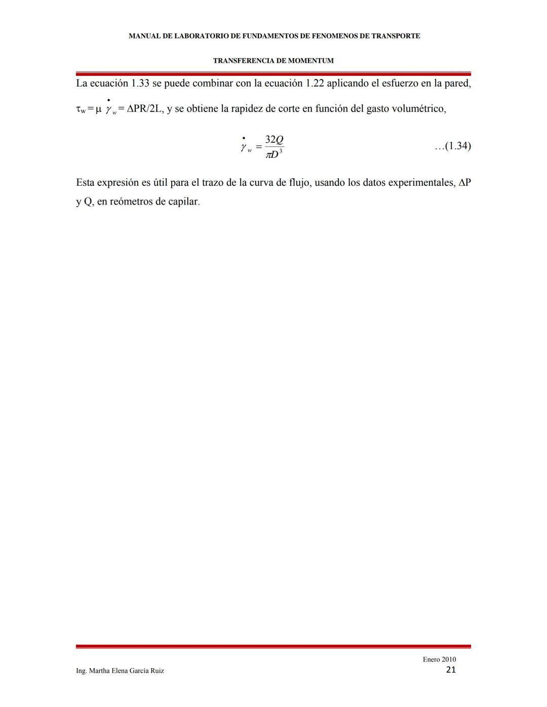 2010
MANUAL DE LABORATORIO DE FUNDAMENTOS
DE FENÓMENOS DE TRANSPORTE
INTRODUCCIÓN A LOS FENÓMENOS DE
TRANSPORTE
Ing. Martha Elena García Ruí