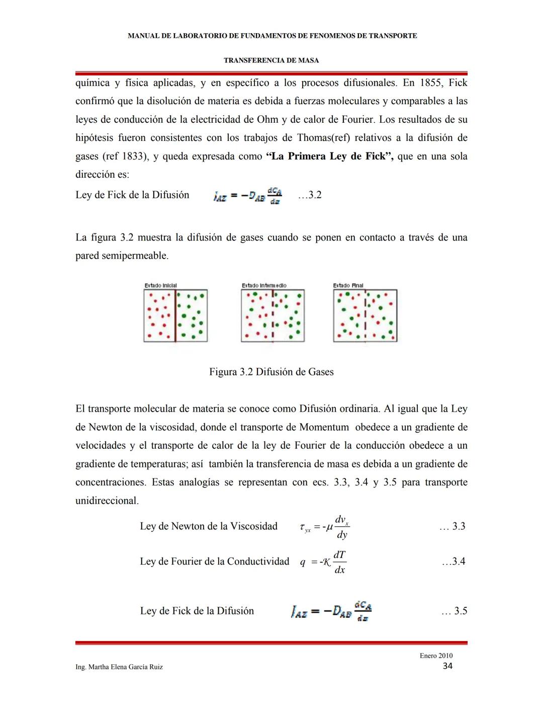 2010
MANUAL DE LABORATORIO DE FUNDAMENTOS
DE FENÓMENOS DE TRANSPORTE
INTRODUCCIÓN A LOS FENÓMENOS DE
TRANSPORTE
Ing. Martha Elena García Ruí