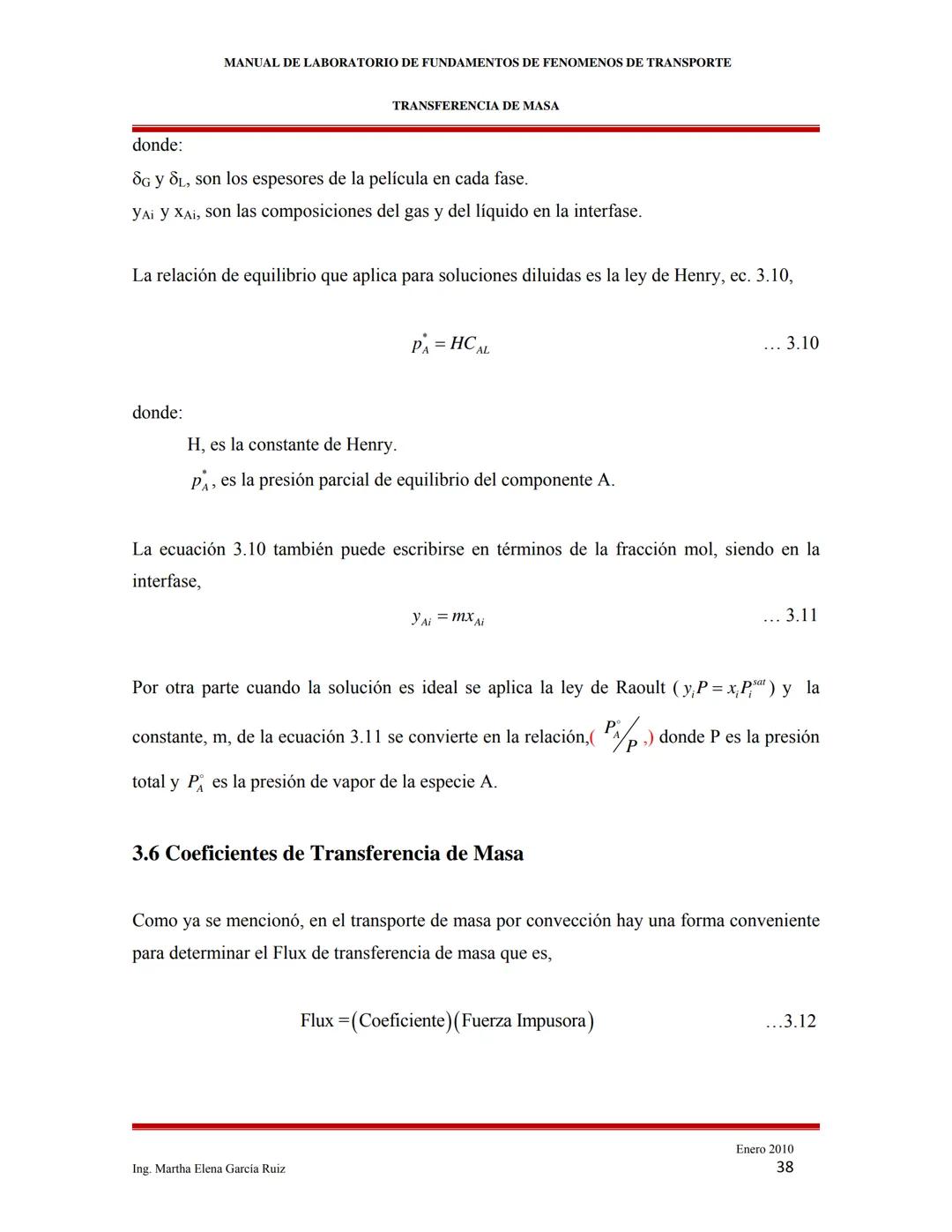 2010
MANUAL DE LABORATORIO DE FUNDAMENTOS
DE FENÓMENOS DE TRANSPORTE
INTRODUCCIÓN A LOS FENÓMENOS DE
TRANSPORTE
Ing. Martha Elena García Ruí