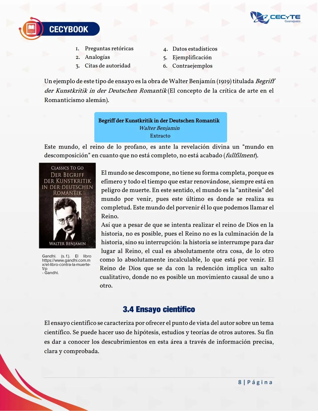 ## Semana 04
## Unidad 1: Atender y entender CECYBOOK
CECYTE
Guanajuato
Contenido específico
3. Tipos de ensayo
3.1 Literario
3.2 Filosófic