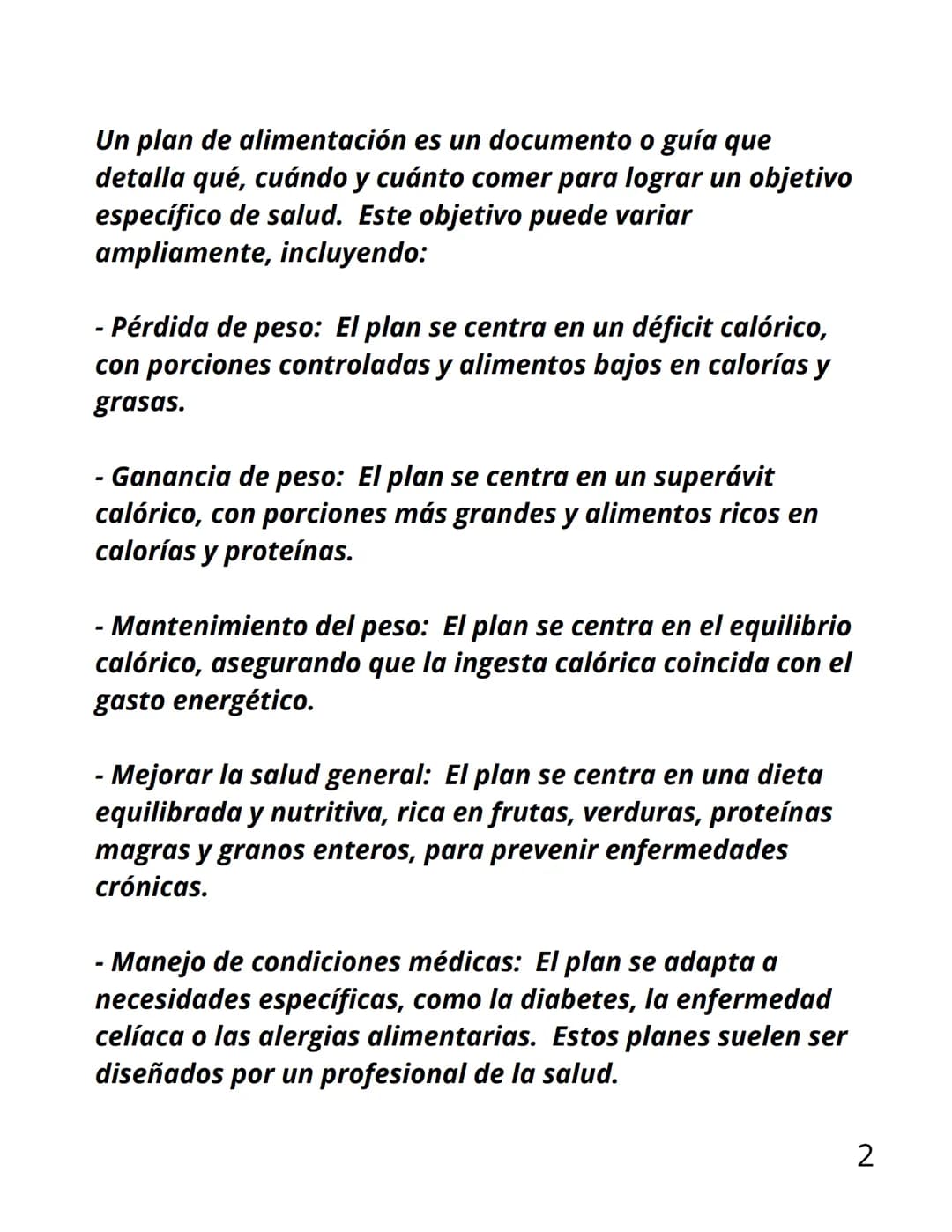 # INFORME: PLANES
DE
ALIMENTACIÓN Y
PORCIONES
SALUDABLES Un plan de alimentación es un documento o guía que
detalla qué, cuándo y cuánto com