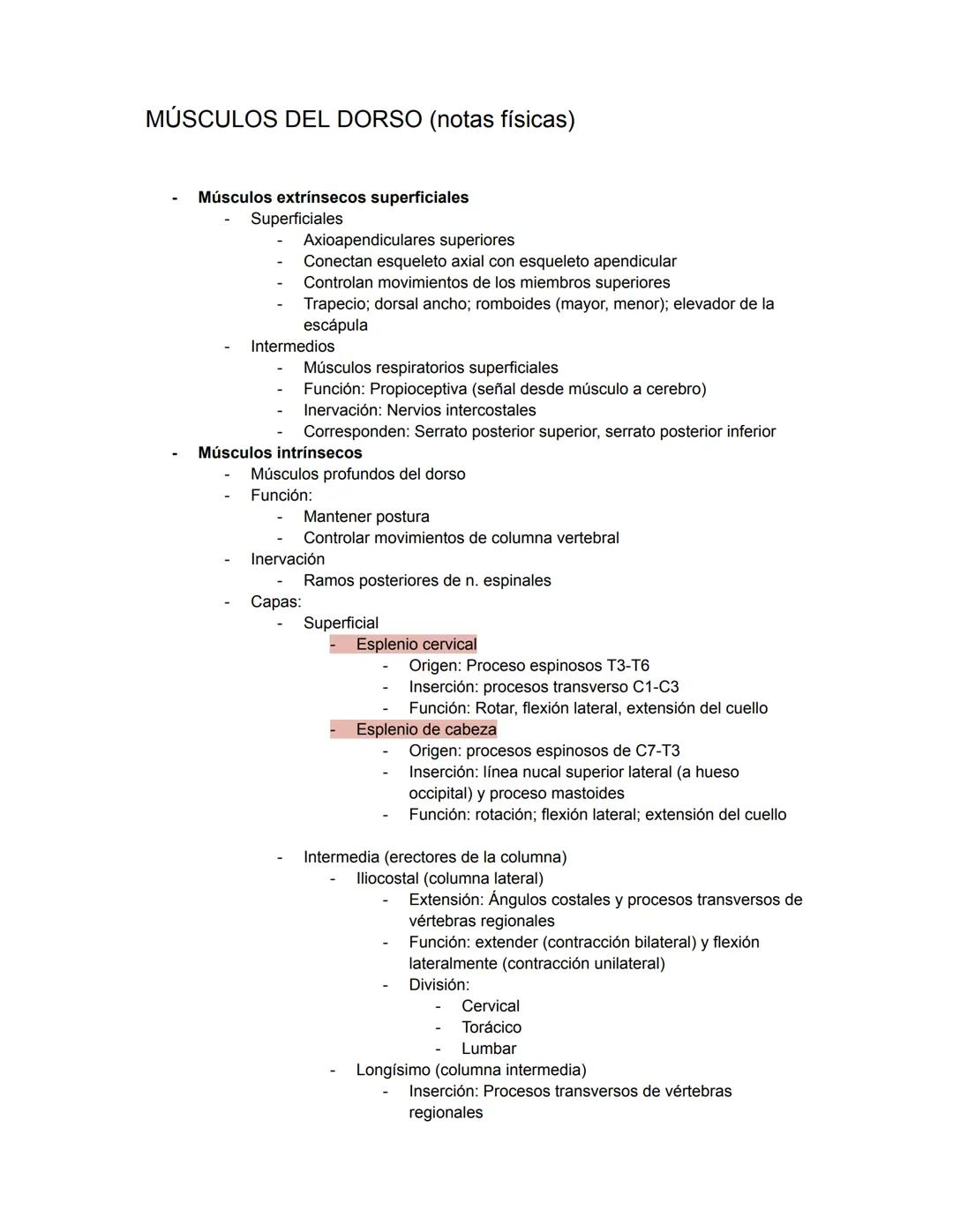 PARCIAL 1
Dorso/ tórax posterior
- Formado por: Parte posterior del tronco
- Cuello → Región glútea
- Columna vertebral y médula
- Función: