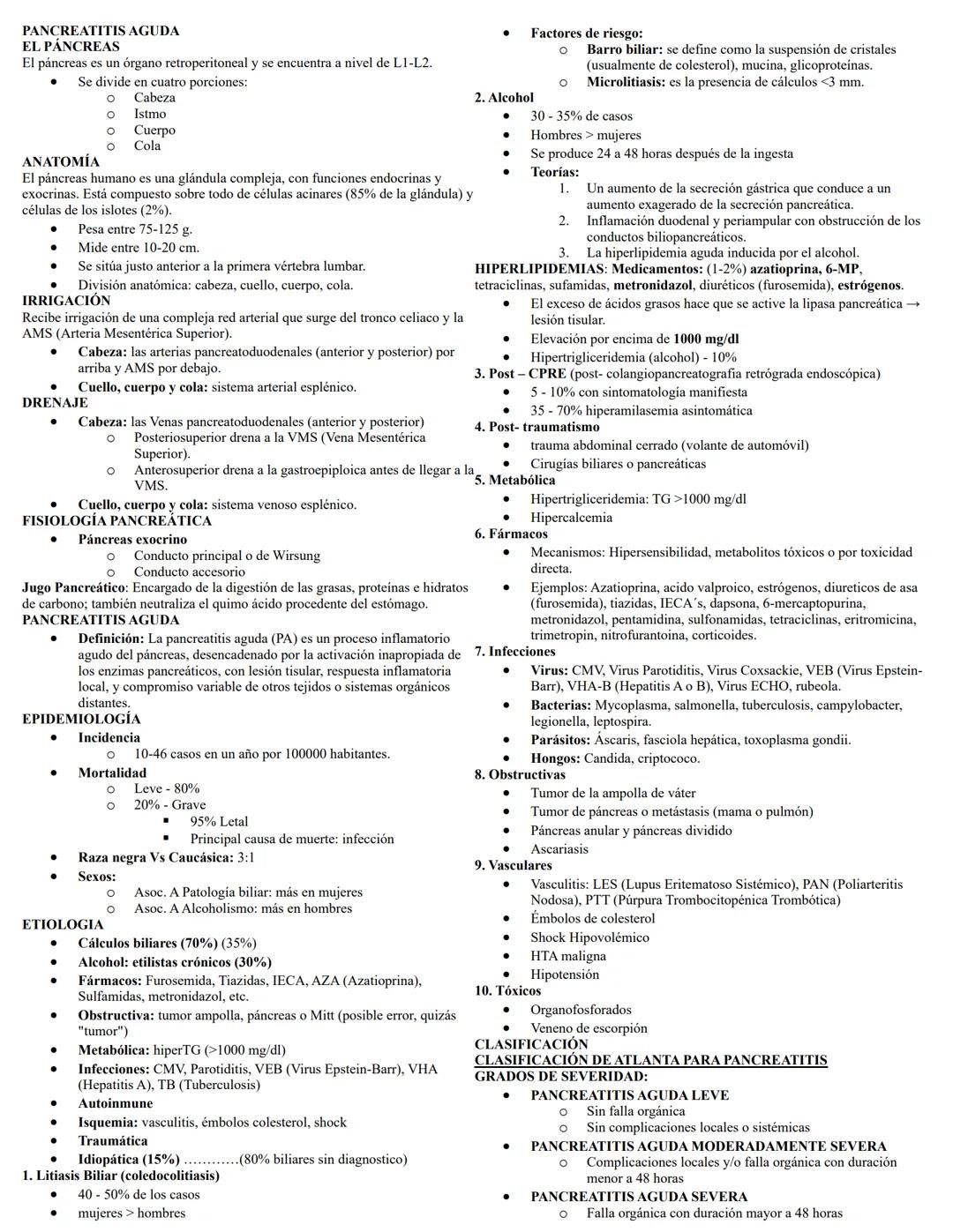 PANCREATITIS AGUDA
EL PÁNCREAS
El páncreas es un órgano retroperitoneal y se encuentra a nivel de L1-L2.
Se divide en cuatro porciones:
ANAT