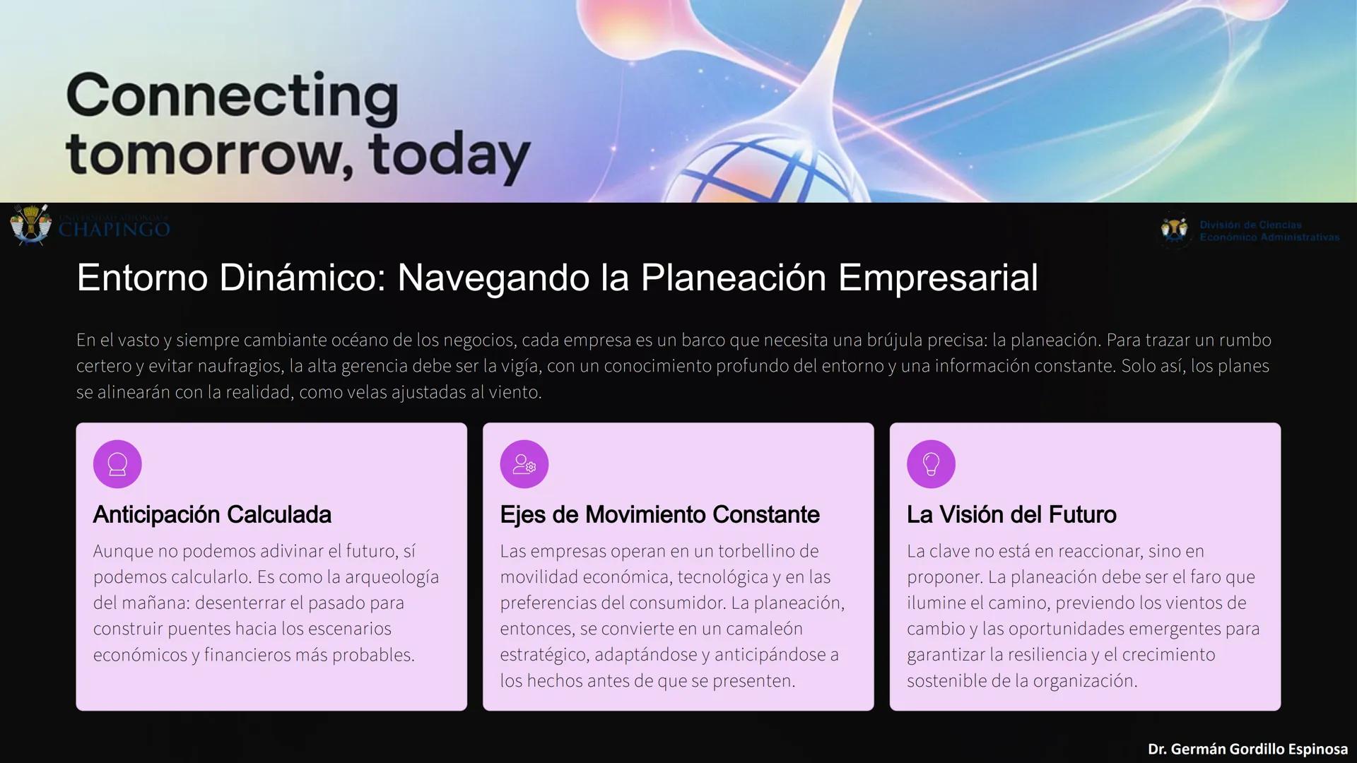 UNIVERSIDAD AUTÓNOMA
CHAPINGO
División de Ciencias
Económico Administrativas
Administración: Fundamentos
de Planeación
Este curso explora lo