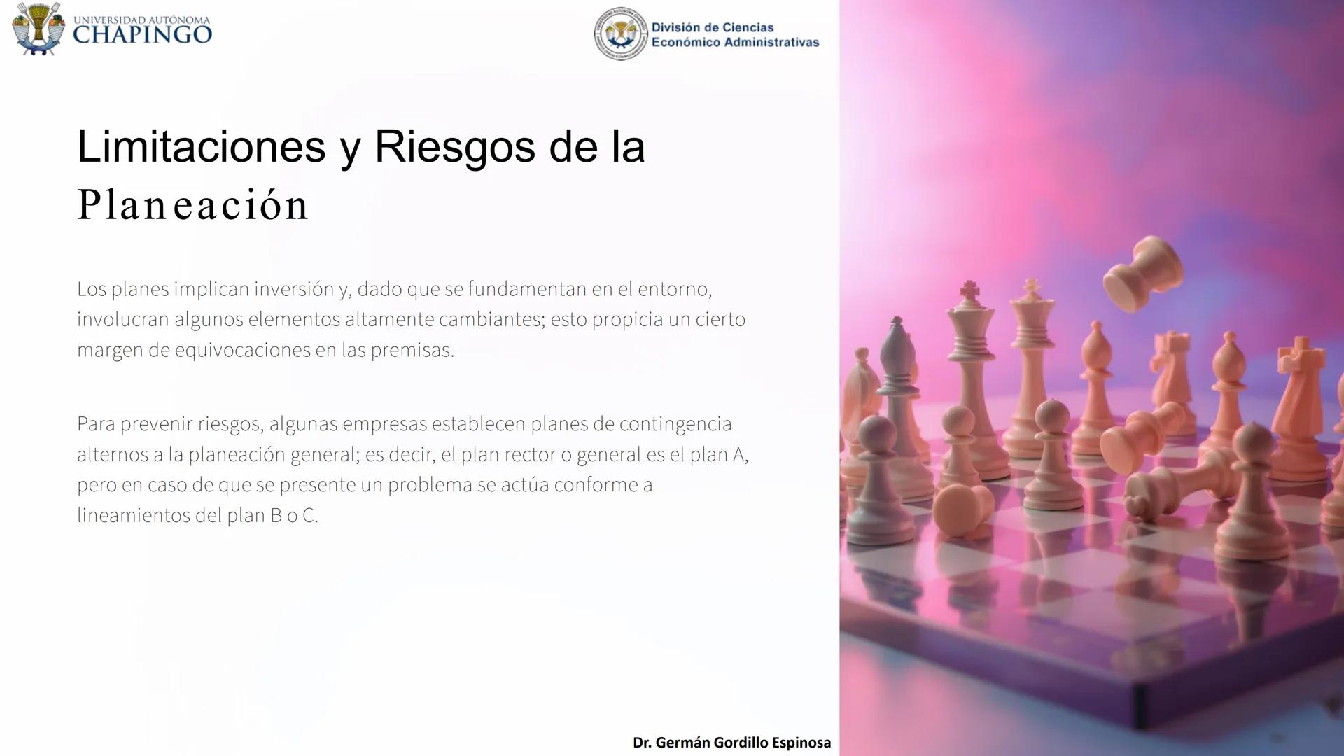 UNIVERSIDAD AUTÓNOMA
CHAPINGO
División de Ciencias
Económico Administrativas
Administración: Fundamentos
de Planeación
Este curso explora lo