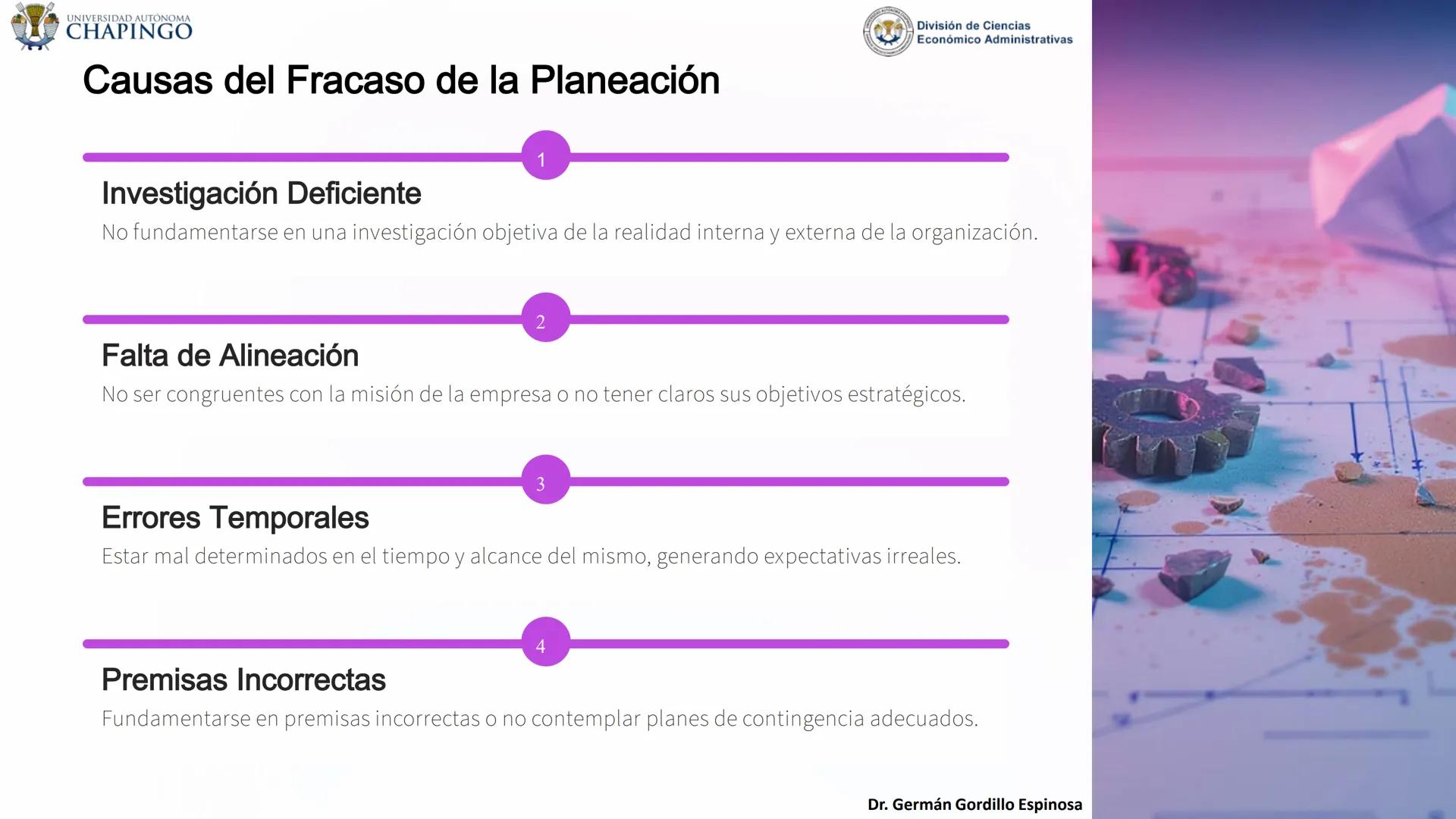 UNIVERSIDAD AUTÓNOMA
CHAPINGO
División de Ciencias
Económico Administrativas
Administración: Fundamentos
de Planeación
Este curso explora lo