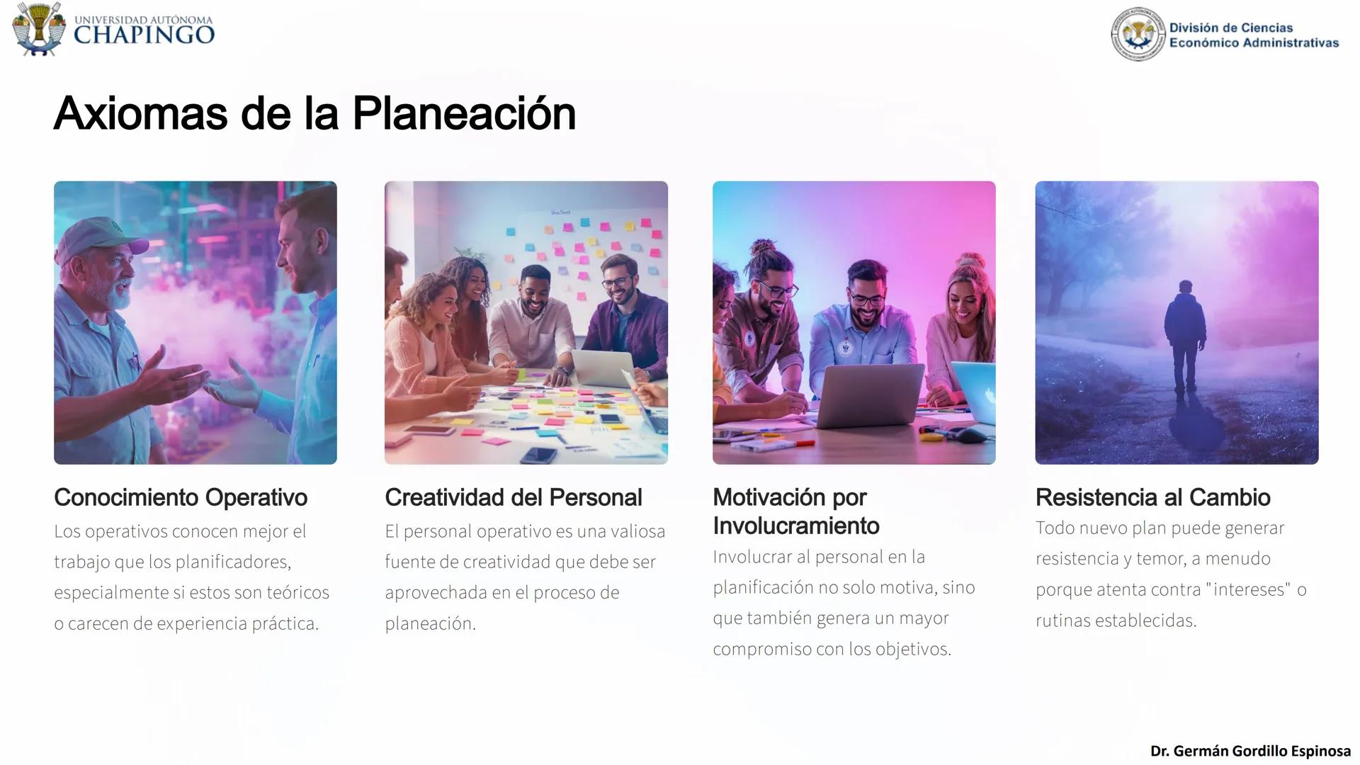 UNIVERSIDAD AUTÓNOMA
CHAPINGO
División de Ciencias
Económico Administrativas
Administración: Fundamentos
de Planeación
Este curso explora lo