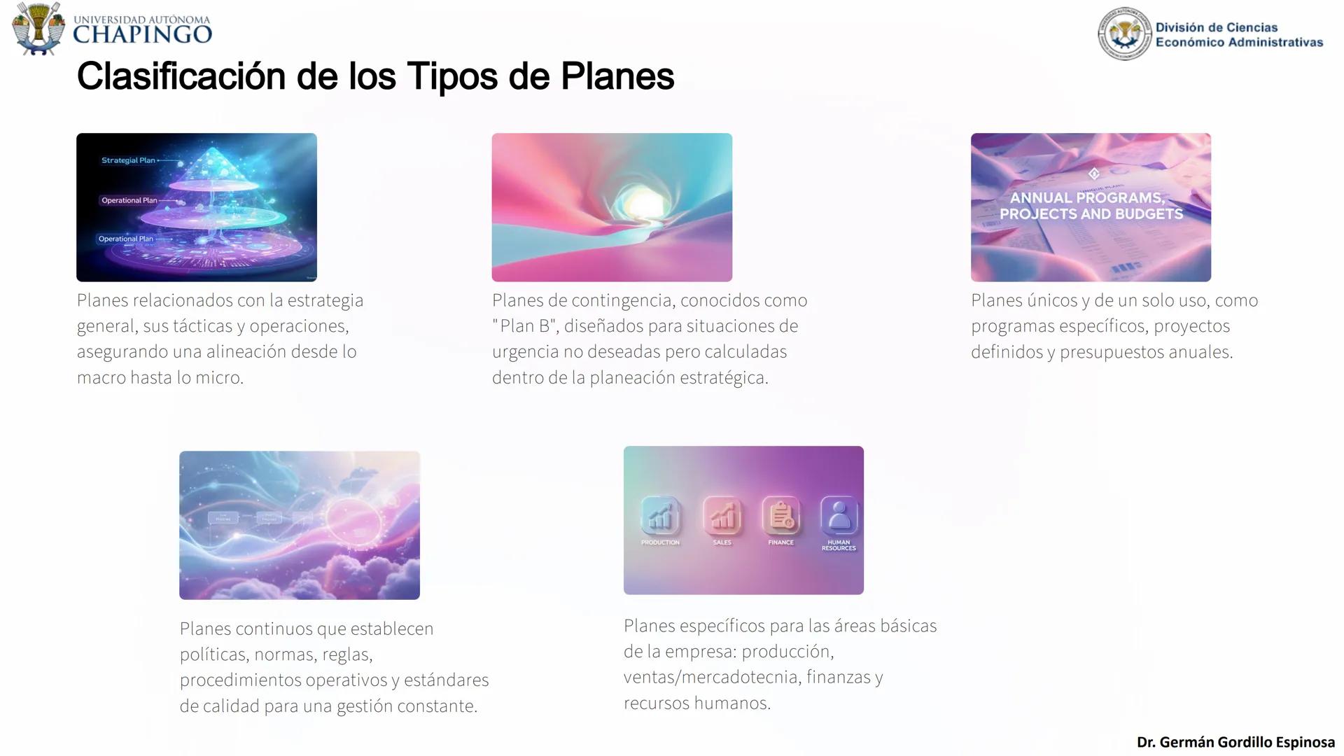 UNIVERSIDAD AUTÓNOMA
CHAPINGO
División de Ciencias
Económico Administrativas
Administración: Fundamentos
de Planeación
Este curso explora lo