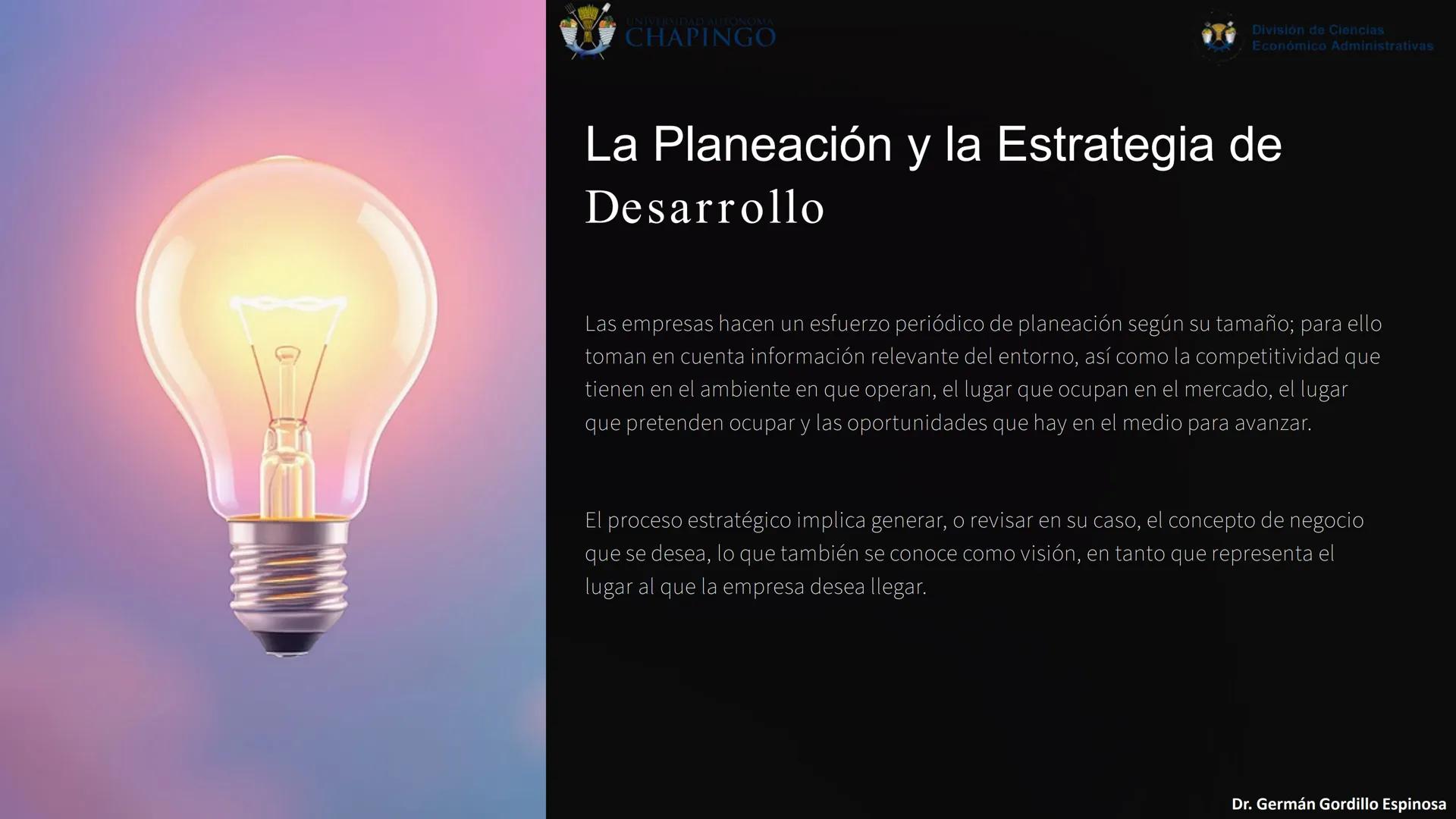 UNIVERSIDAD AUTÓNOMA
CHAPINGO
División de Ciencias
Económico Administrativas
Administración: Fundamentos
de Planeación
Este curso explora lo