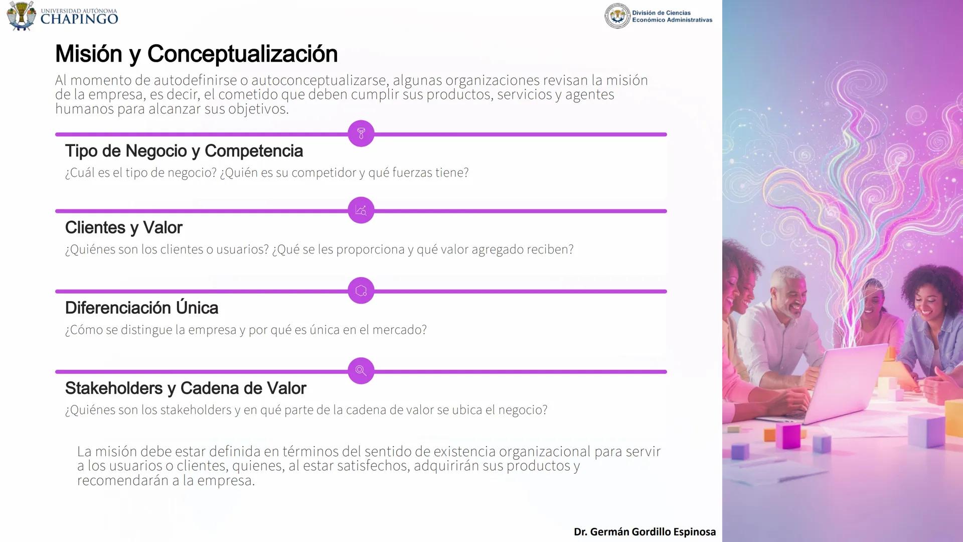 UNIVERSIDAD AUTÓNOMA
CHAPINGO
División de Ciencias
Económico Administrativas
Administración: Fundamentos
de Planeación
Este curso explora lo