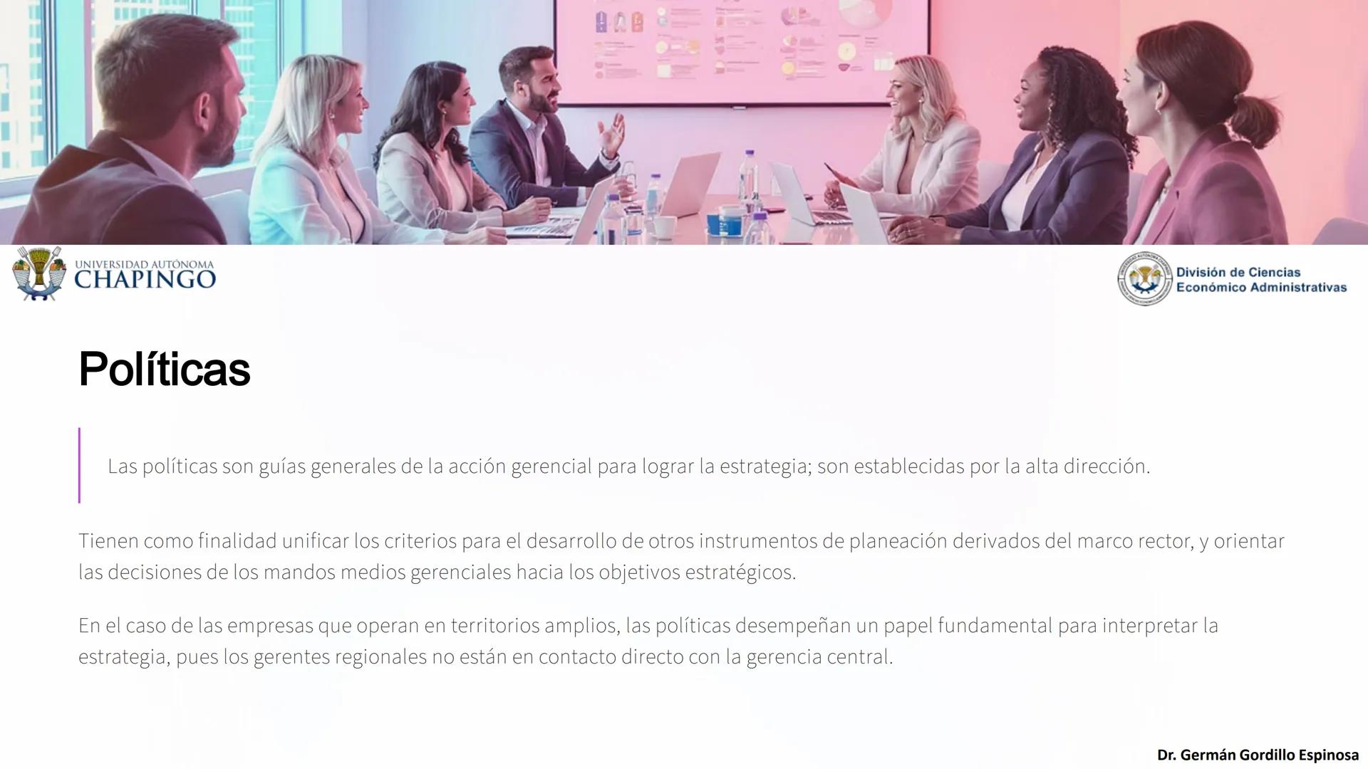 UNIVERSIDAD AUTÓNOMA
CHAPINGO
División de Ciencias
Económico Administrativas
Administración: Fundamentos
de Planeación
Este curso explora lo