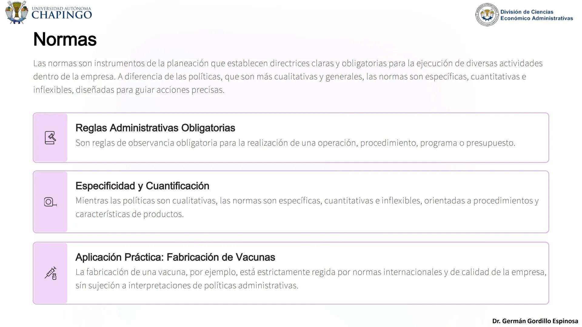 UNIVERSIDAD AUTÓNOMA
CHAPINGO
División de Ciencias
Económico Administrativas
Administración: Fundamentos
de Planeación
Este curso explora lo