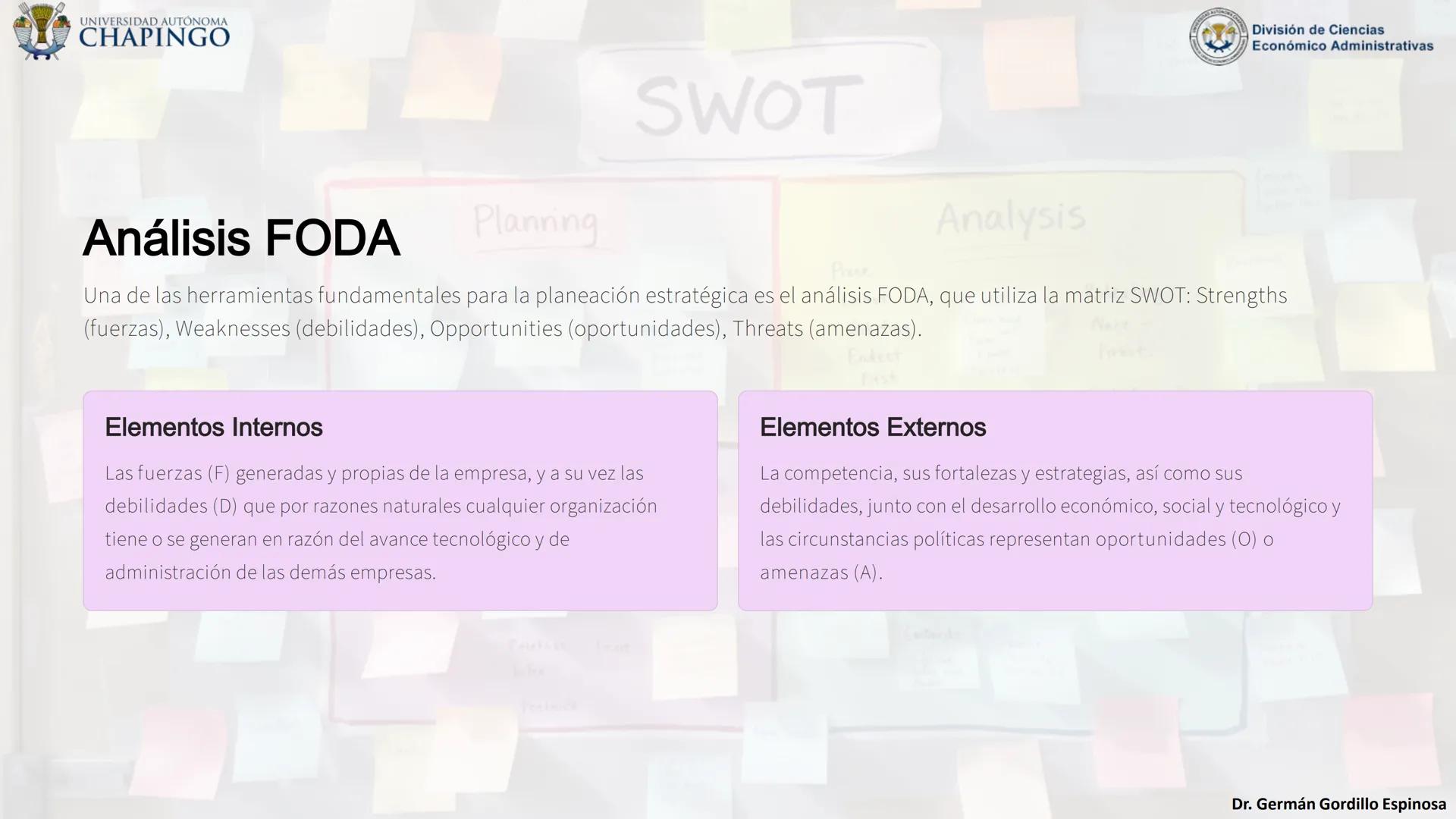 UNIVERSIDAD AUTÓNOMA
CHAPINGO
División de Ciencias
Económico Administrativas
Administración: Fundamentos
de Planeación
Este curso explora lo