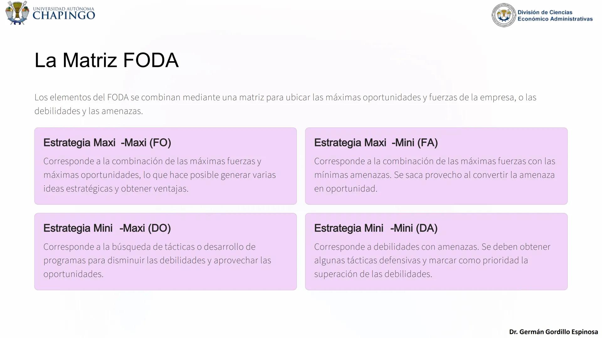 UNIVERSIDAD AUTÓNOMA
CHAPINGO
División de Ciencias
Económico Administrativas
Administración: Fundamentos
de Planeación
Este curso explora lo