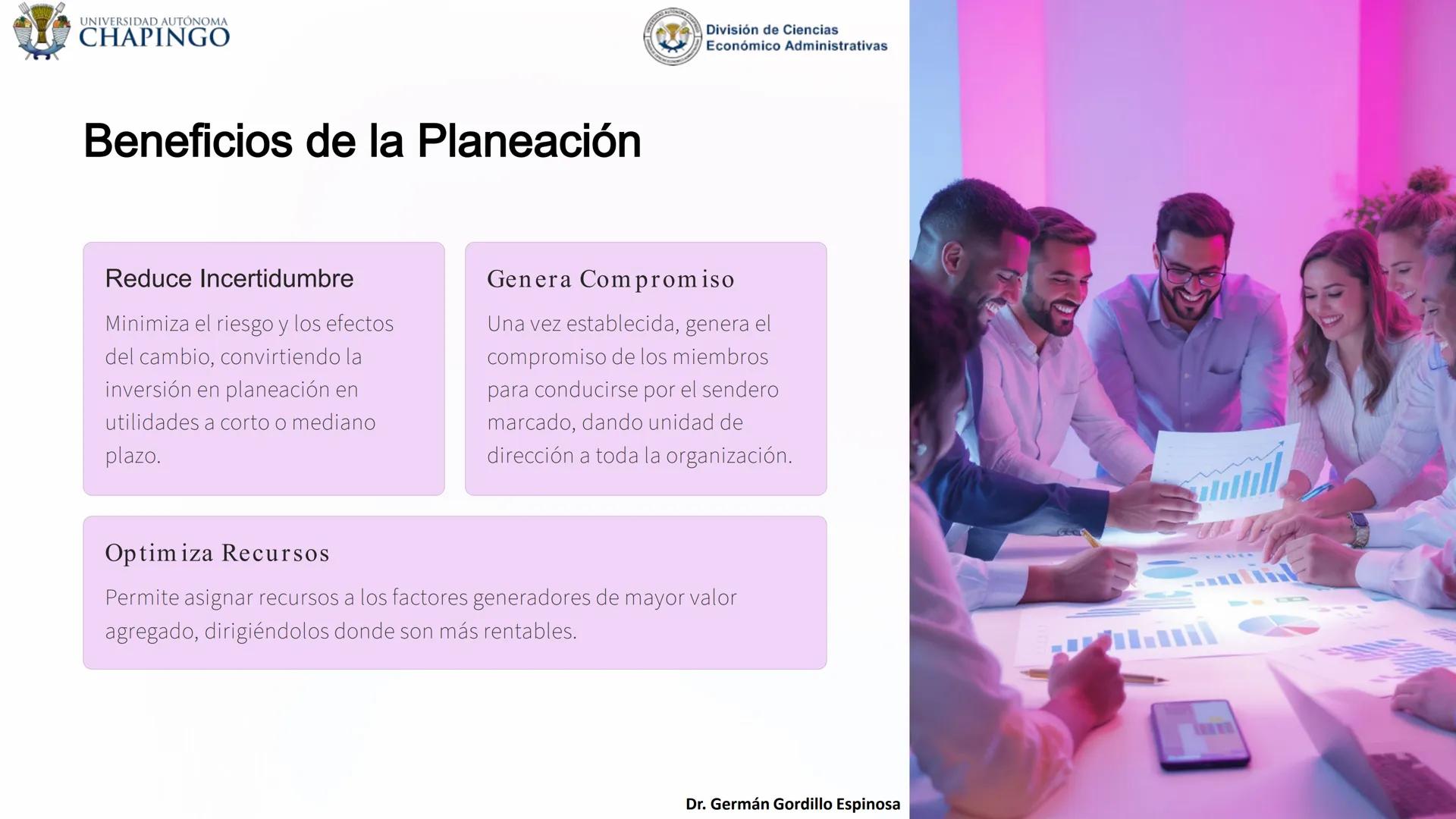 UNIVERSIDAD AUTÓNOMA
CHAPINGO
División de Ciencias
Económico Administrativas
Administración: Fundamentos
de Planeación
Este curso explora lo
