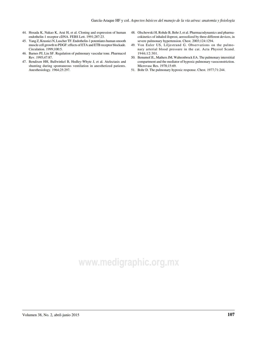 # Anestesiologia
www.medigraphic.org.mx
## ARTÍCULO DE REVISIÓN
Vol. 38. No. 2 Abril-Junio 2015
pp 98-107
# Aspectos básicos del manejo de