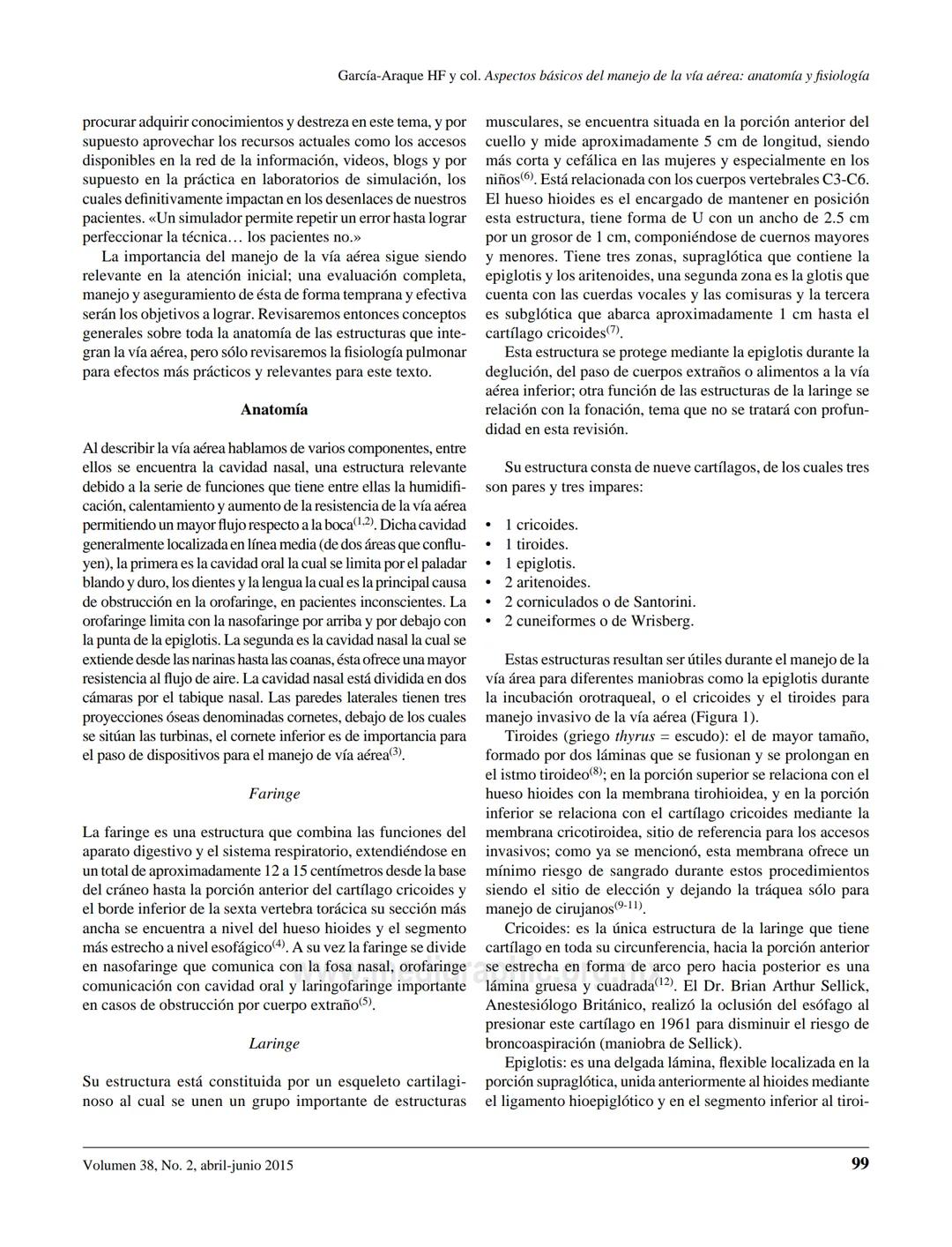 # Anestesiologia
www.medigraphic.org.mx
## ARTÍCULO DE REVISIÓN
Vol. 38. No. 2 Abril-Junio 2015
pp 98-107
# Aspectos básicos del manejo de
