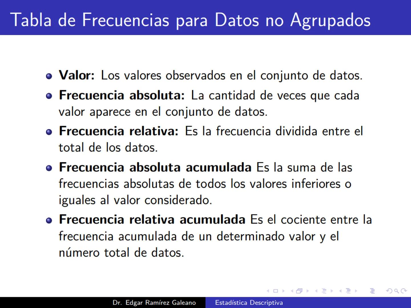 # Estadística Descriptiva
Ingeniería Mecánica Agrícola
Dr. Edgar Ramírez Galeano Conceptos Básicos
En muchas ocasiones, para llevar a cabo