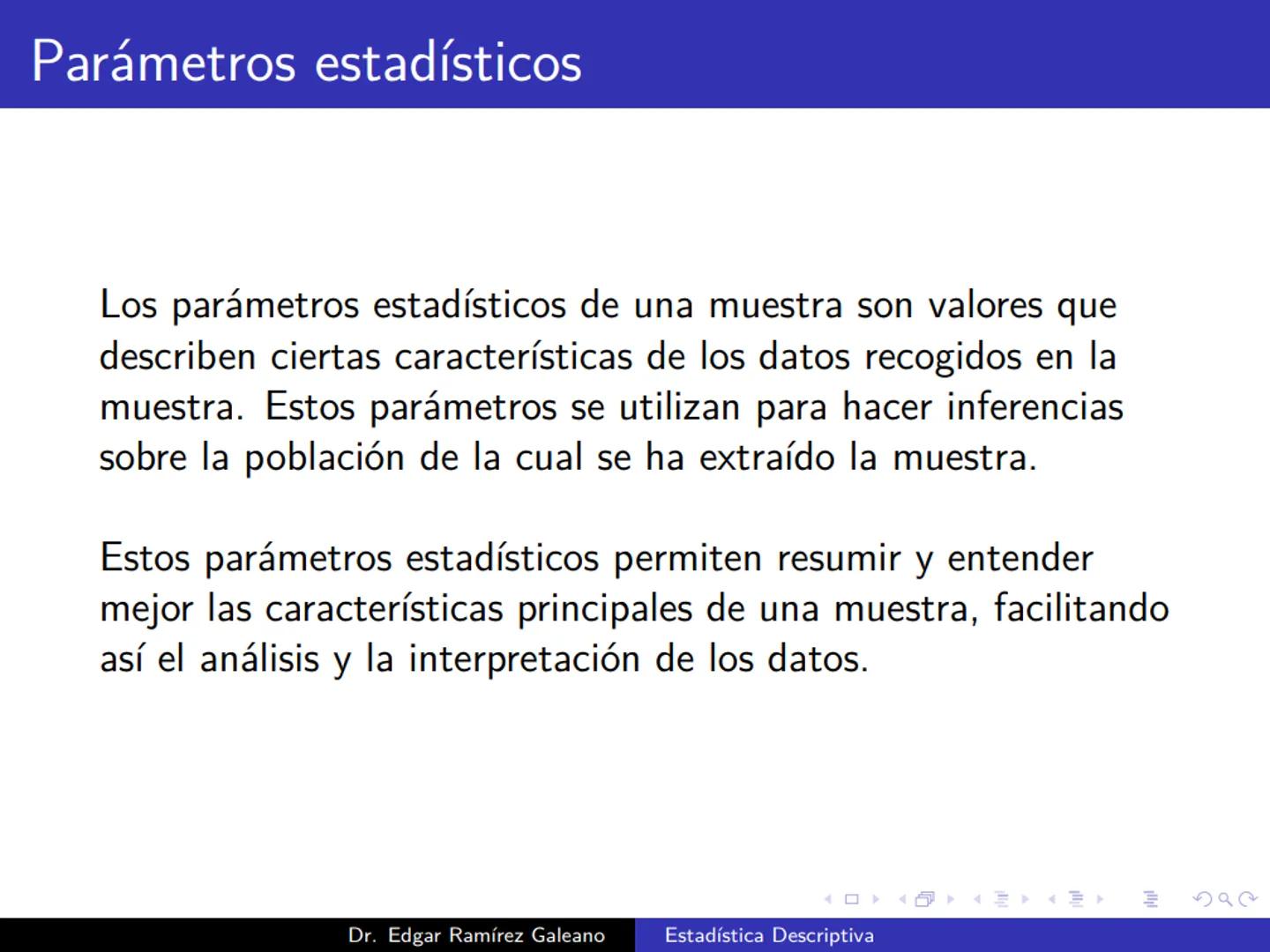 # Estadística Descriptiva
Ingeniería Mecánica Agrícola
Dr. Edgar Ramírez Galeano Conceptos Básicos
En muchas ocasiones, para llevar a cabo
