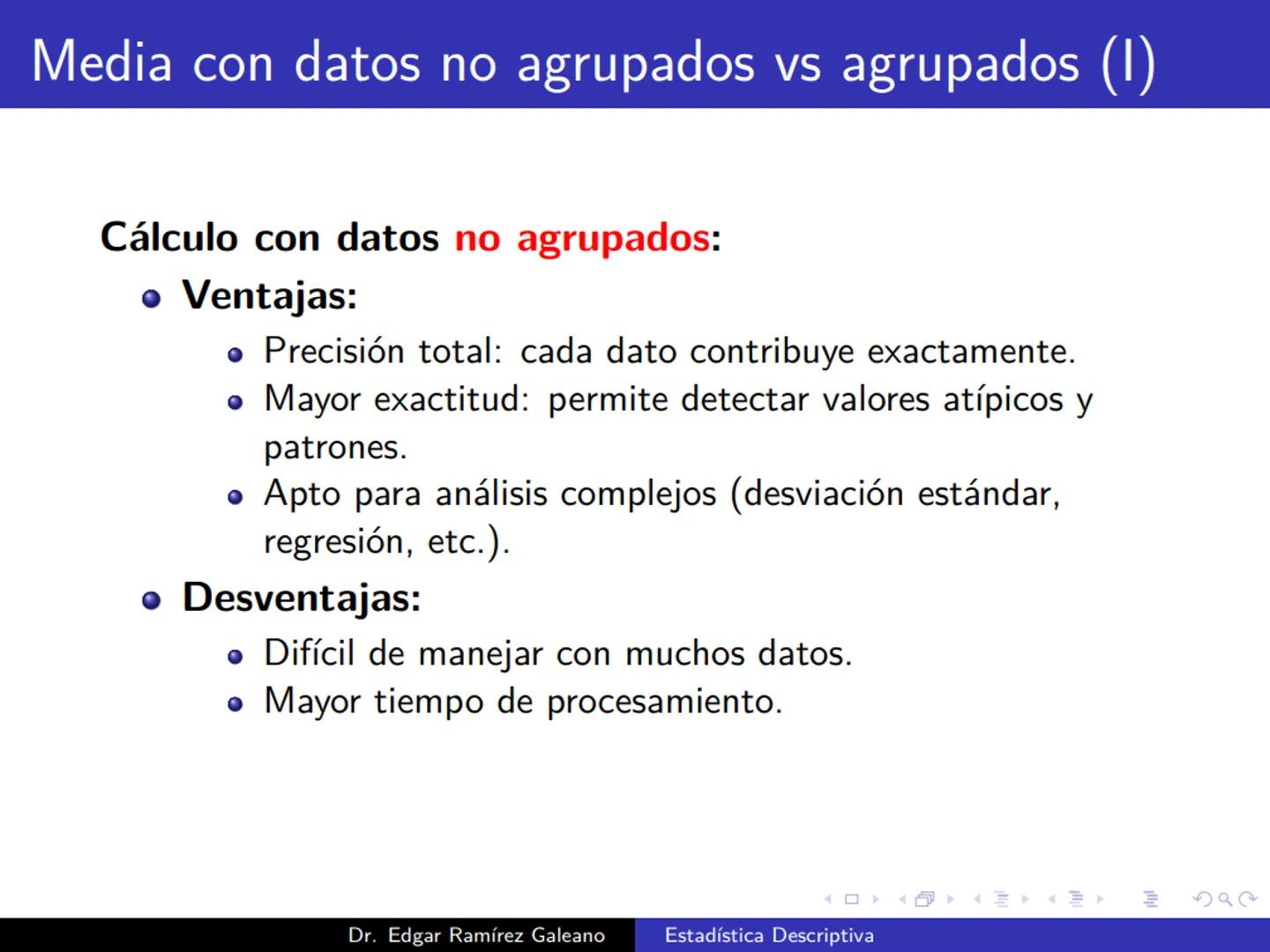 # Estadística Descriptiva
Ingeniería Mecánica Agrícola
Dr. Edgar Ramírez Galeano Conceptos Básicos
En muchas ocasiones, para llevar a cabo