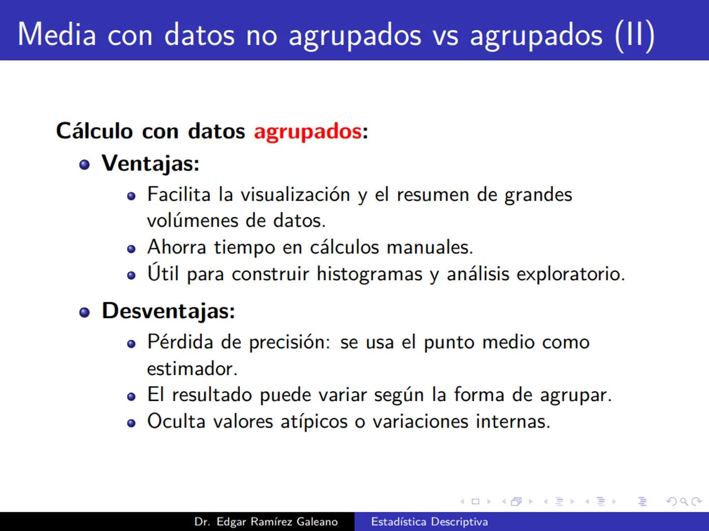 # Estadística Descriptiva
Ingeniería Mecánica Agrícola
Dr. Edgar Ramírez Galeano Conceptos Básicos
En muchas ocasiones, para llevar a cabo