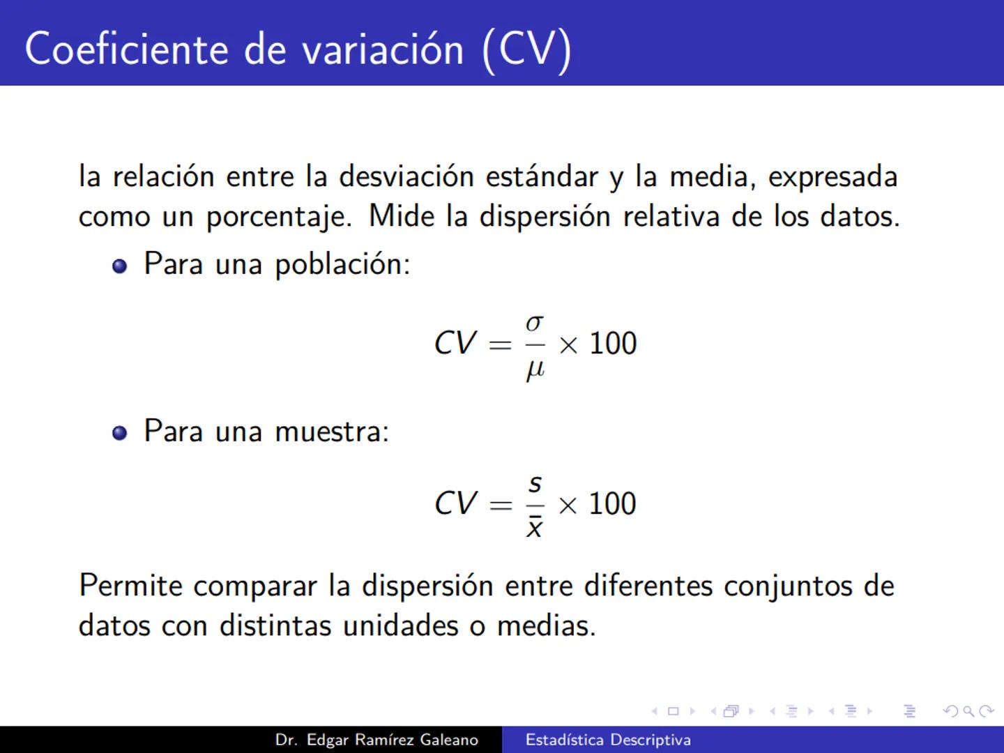 # Estadística Descriptiva
Ingeniería Mecánica Agrícola
Dr. Edgar Ramírez Galeano Conceptos Básicos
En muchas ocasiones, para llevar a cabo