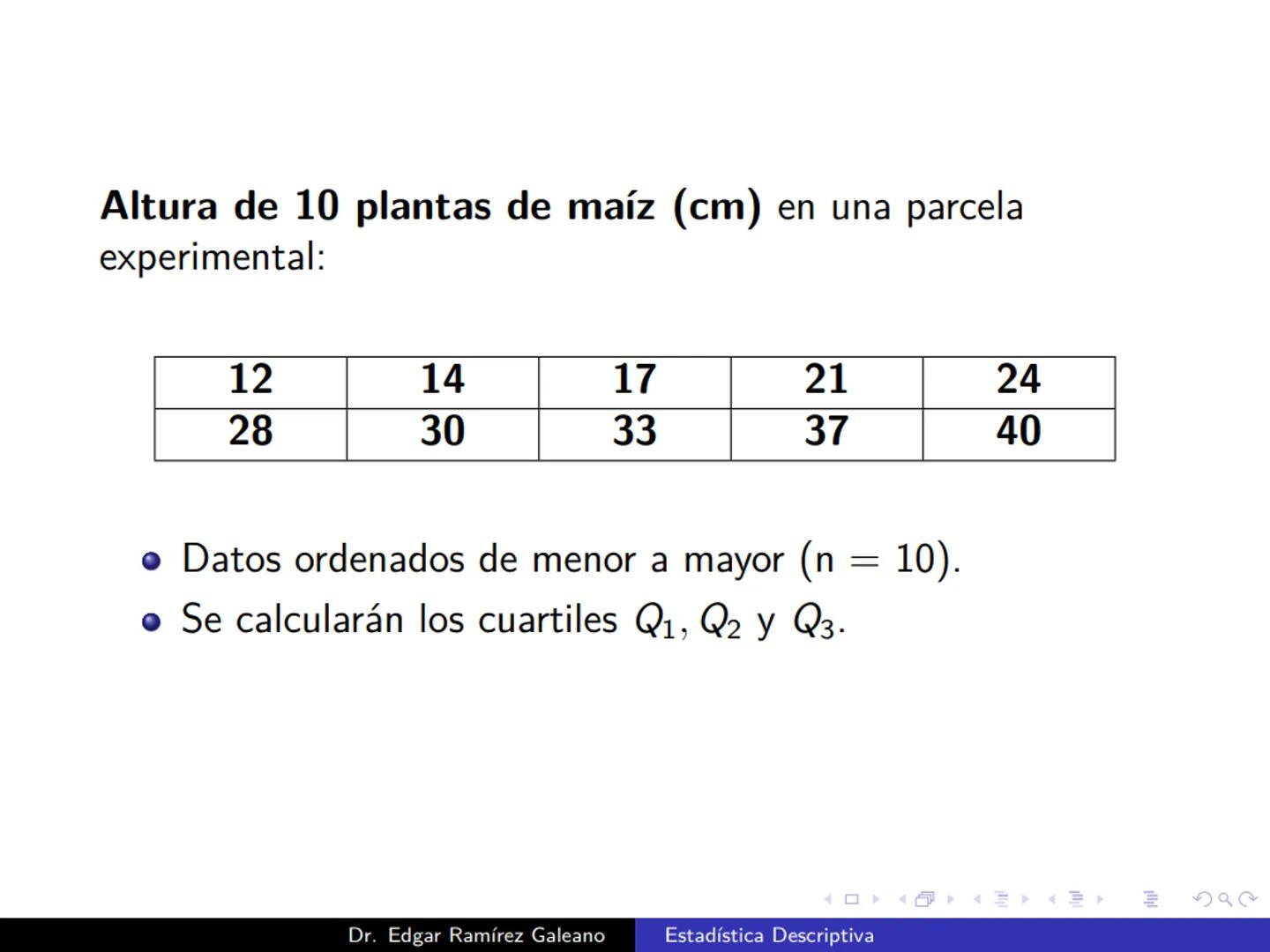 # Estadística Descriptiva
Ingeniería Mecánica Agrícola
Dr. Edgar Ramírez Galeano Conceptos Básicos
En muchas ocasiones, para llevar a cabo