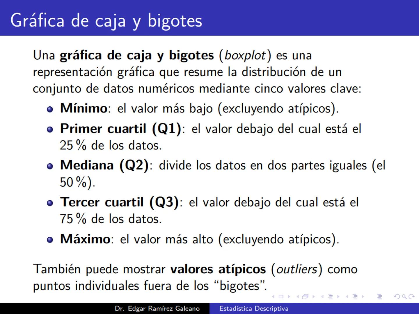 # Estadística Descriptiva
Ingeniería Mecánica Agrícola
Dr. Edgar Ramírez Galeano Conceptos Básicos
En muchas ocasiones, para llevar a cabo
