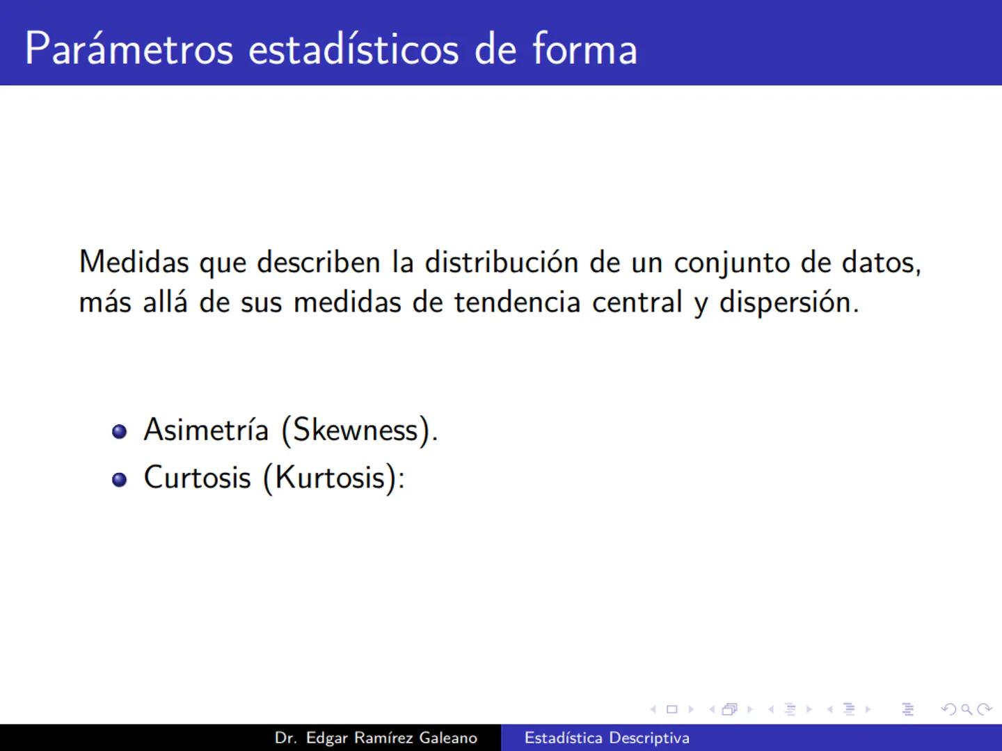 # Estadística Descriptiva
Ingeniería Mecánica Agrícola
Dr. Edgar Ramírez Galeano Conceptos Básicos
En muchas ocasiones, para llevar a cabo