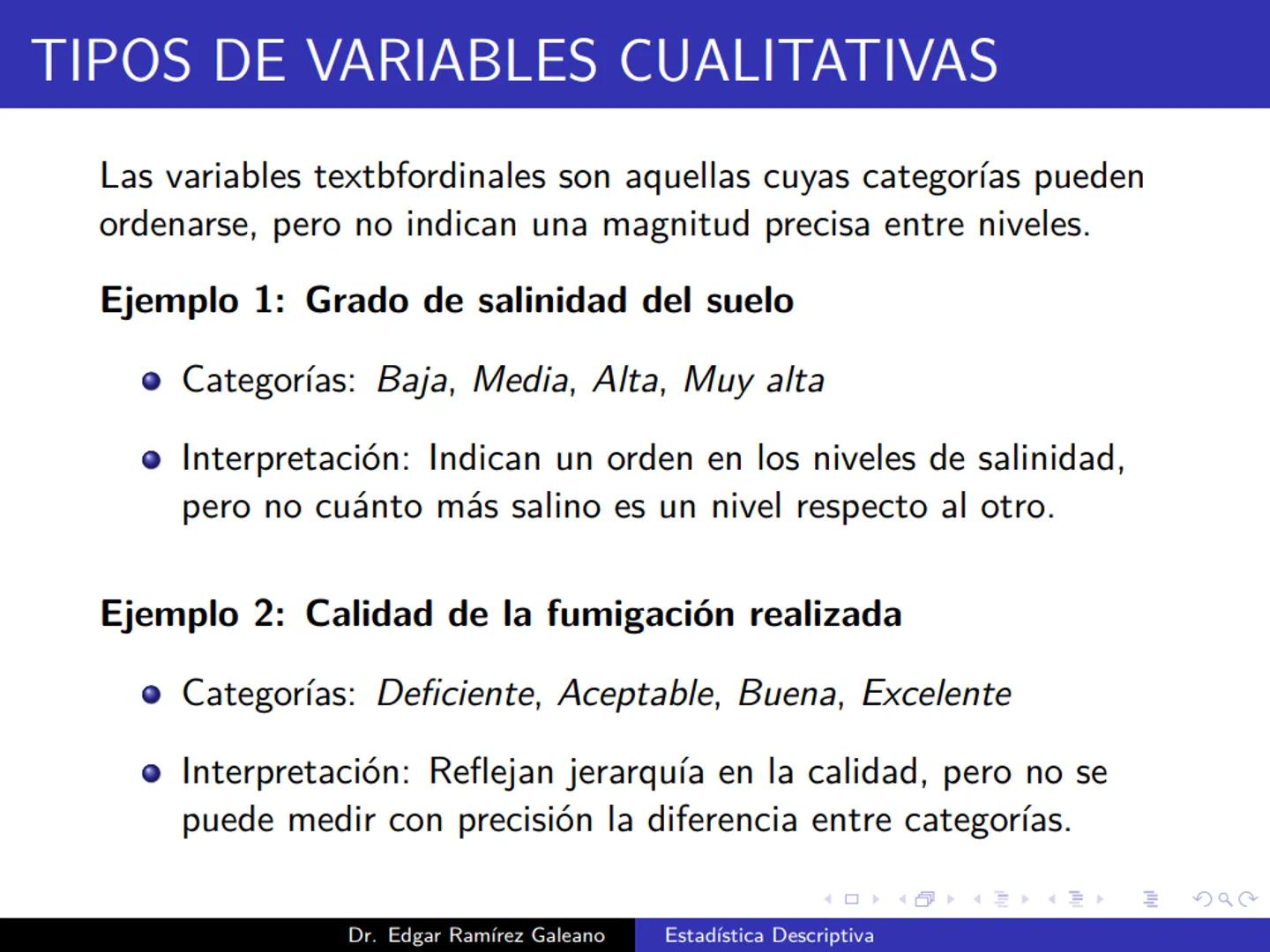 # Estadística Descriptiva
Ingeniería Mecánica Agrícola
Dr. Edgar Ramírez Galeano Conceptos Básicos
En muchas ocasiones, para llevar a cabo