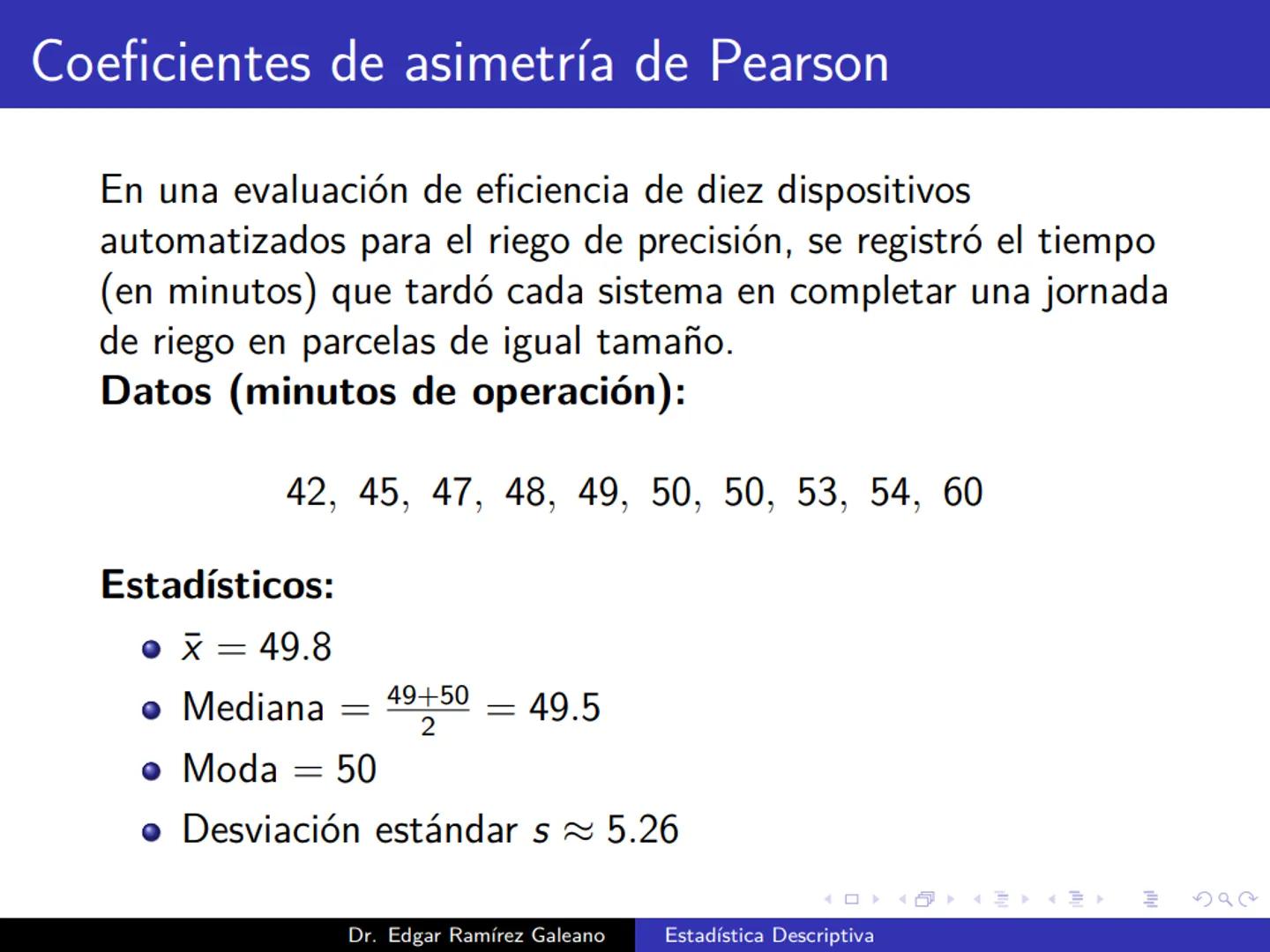 # Estadística Descriptiva
Ingeniería Mecánica Agrícola
Dr. Edgar Ramírez Galeano Conceptos Básicos
En muchas ocasiones, para llevar a cabo