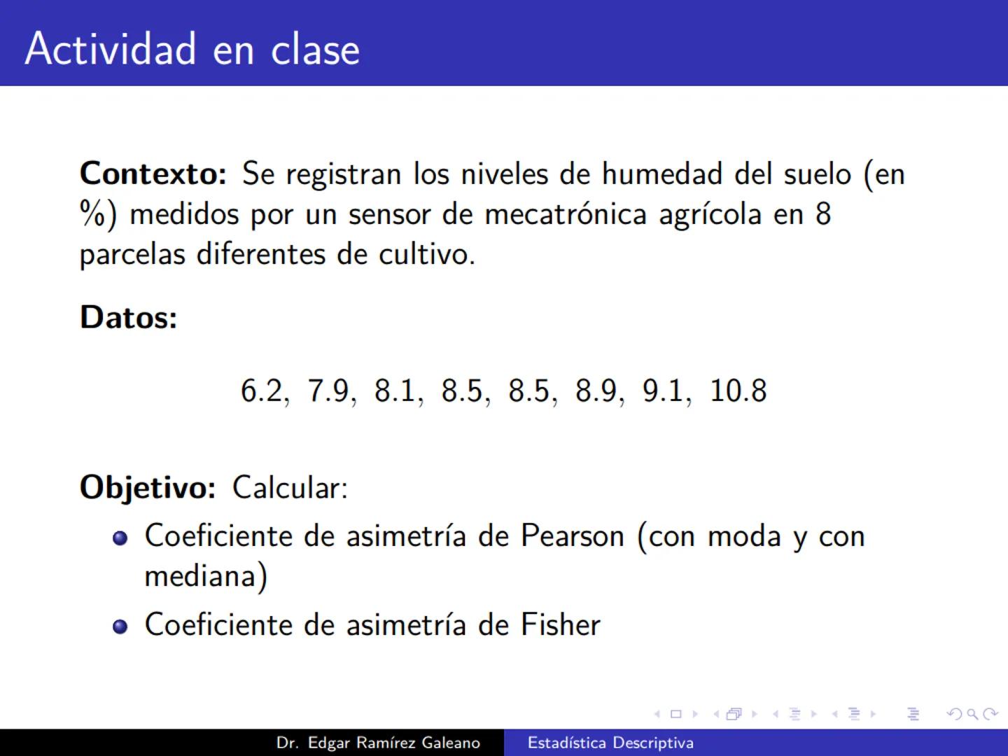 # Estadística Descriptiva
Ingeniería Mecánica Agrícola
Dr. Edgar Ramírez Galeano Conceptos Básicos
En muchas ocasiones, para llevar a cabo