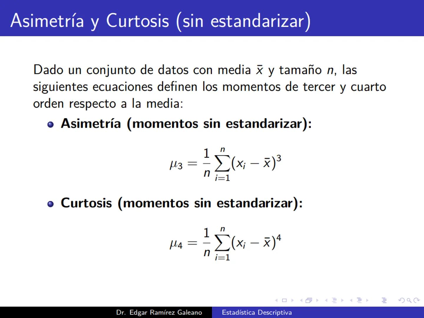 # Estadística Descriptiva
Ingeniería Mecánica Agrícola
Dr. Edgar Ramírez Galeano Conceptos Básicos
En muchas ocasiones, para llevar a cabo
