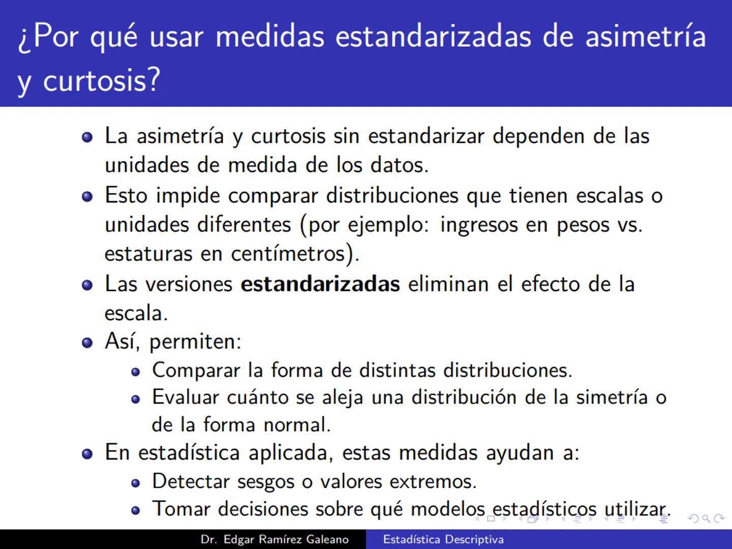 # Estadística Descriptiva
Ingeniería Mecánica Agrícola
Dr. Edgar Ramírez Galeano Conceptos Básicos
En muchas ocasiones, para llevar a cabo