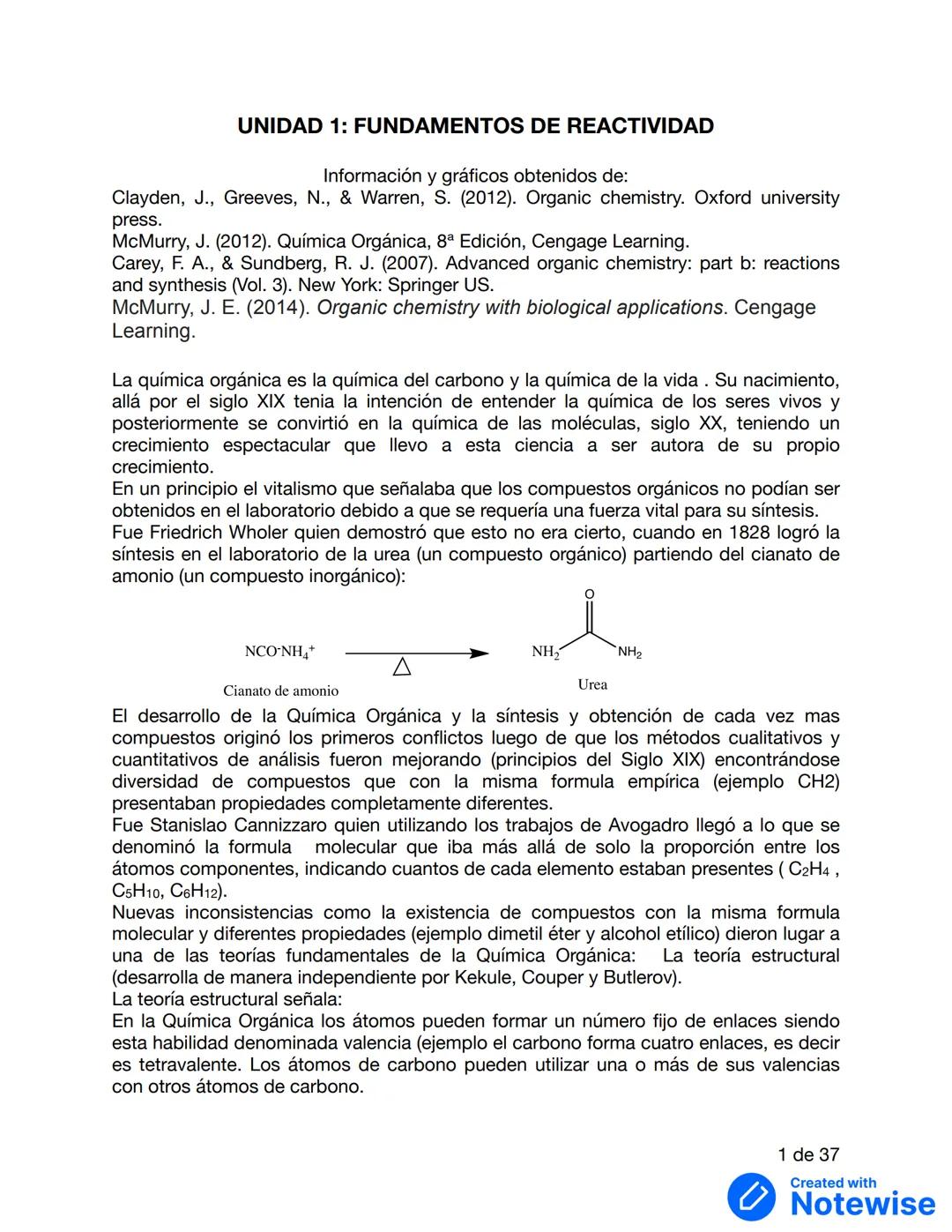 UNIDAD 1: FUNDAMENTOS DE REACTIVIDAD
Información y gráficos obtenidos de:
Clayden, J., Greeves, N., & Warren, S. (2012). Organic chemistry.